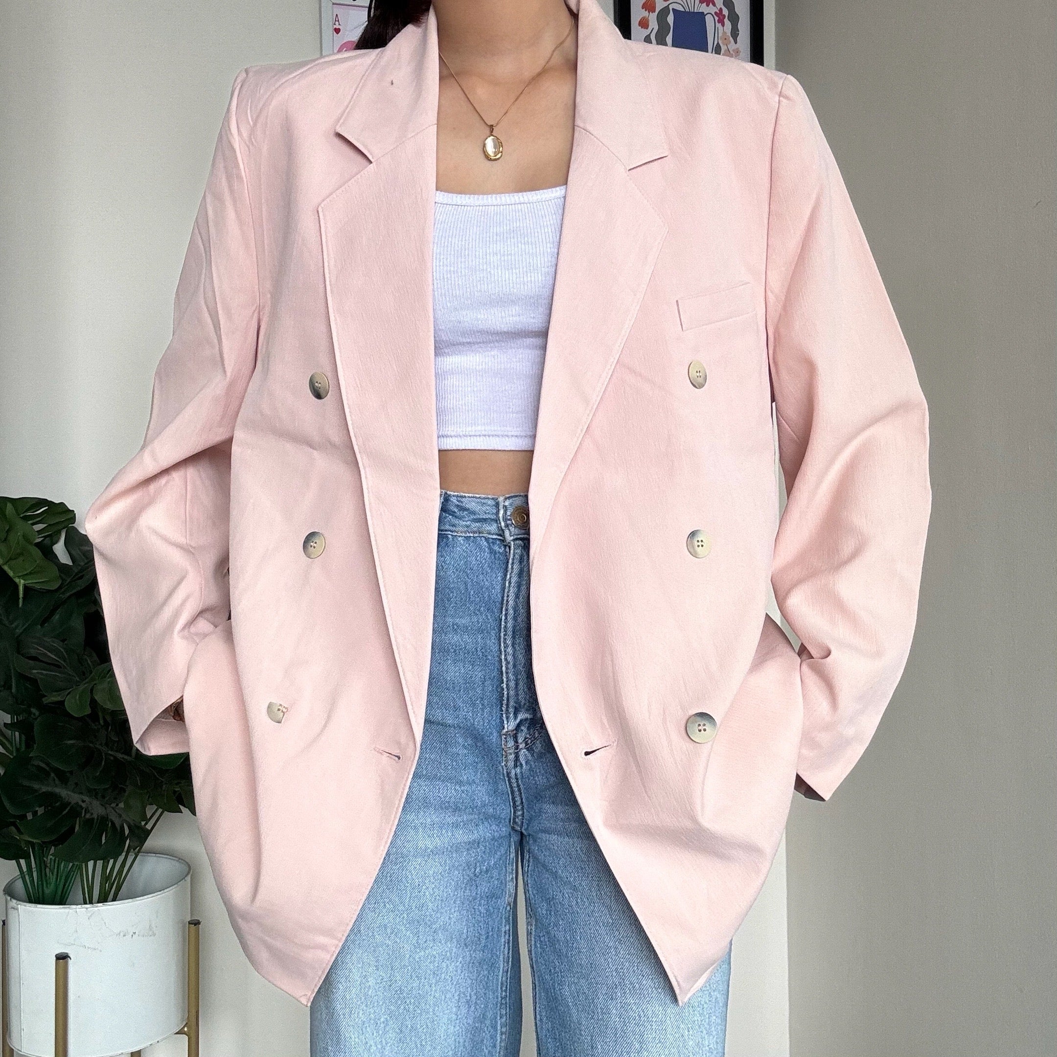 Baby Pink Oversized Blazer