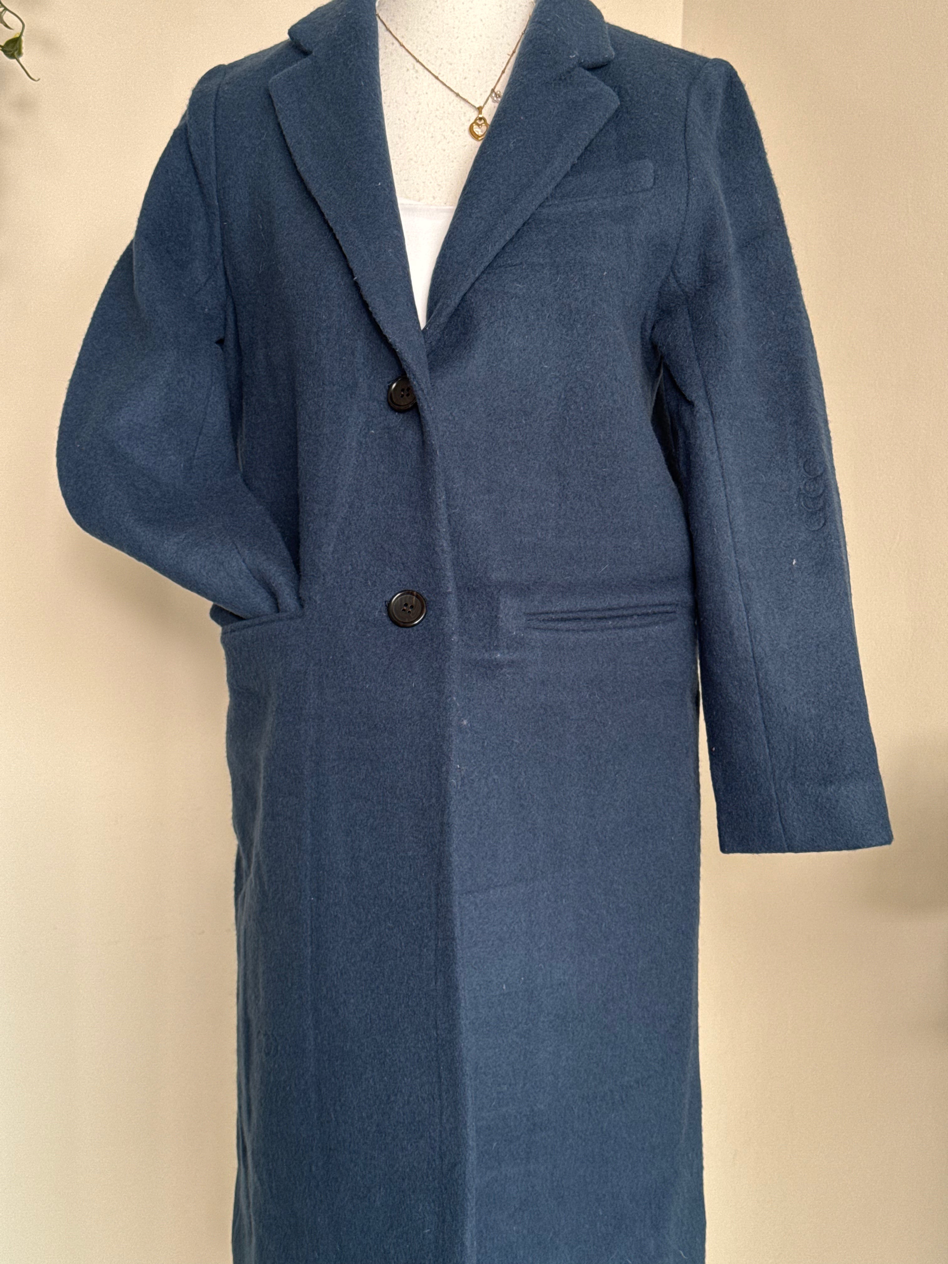 Blue Woollen Overcoat - BM