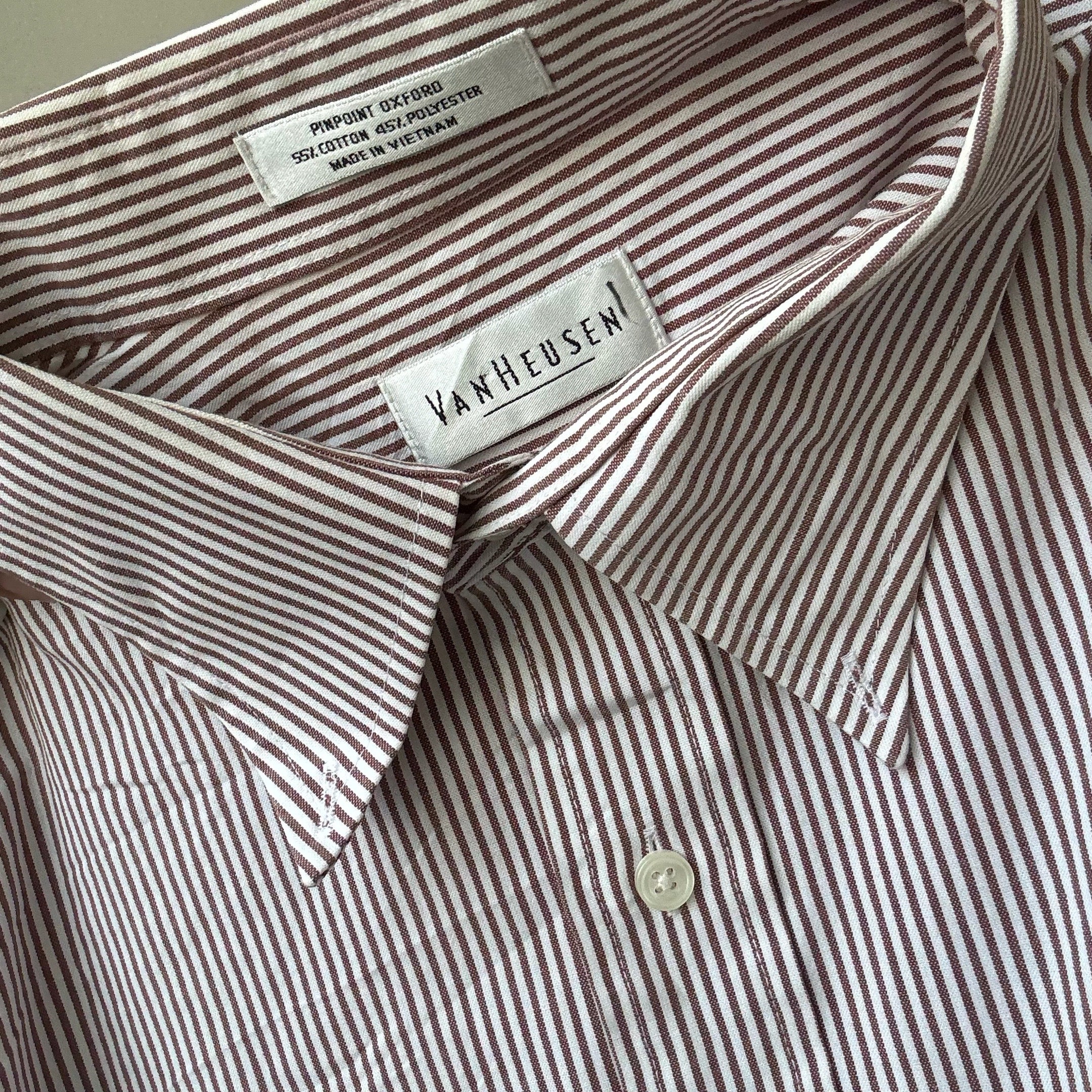 Brown Stripe Unisex Shirt - Van Heusen