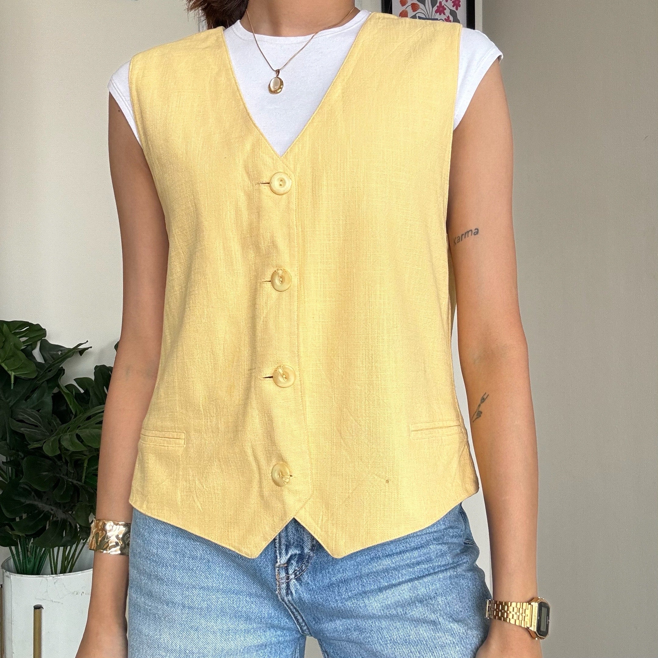 Solid Yellow Waistcoat