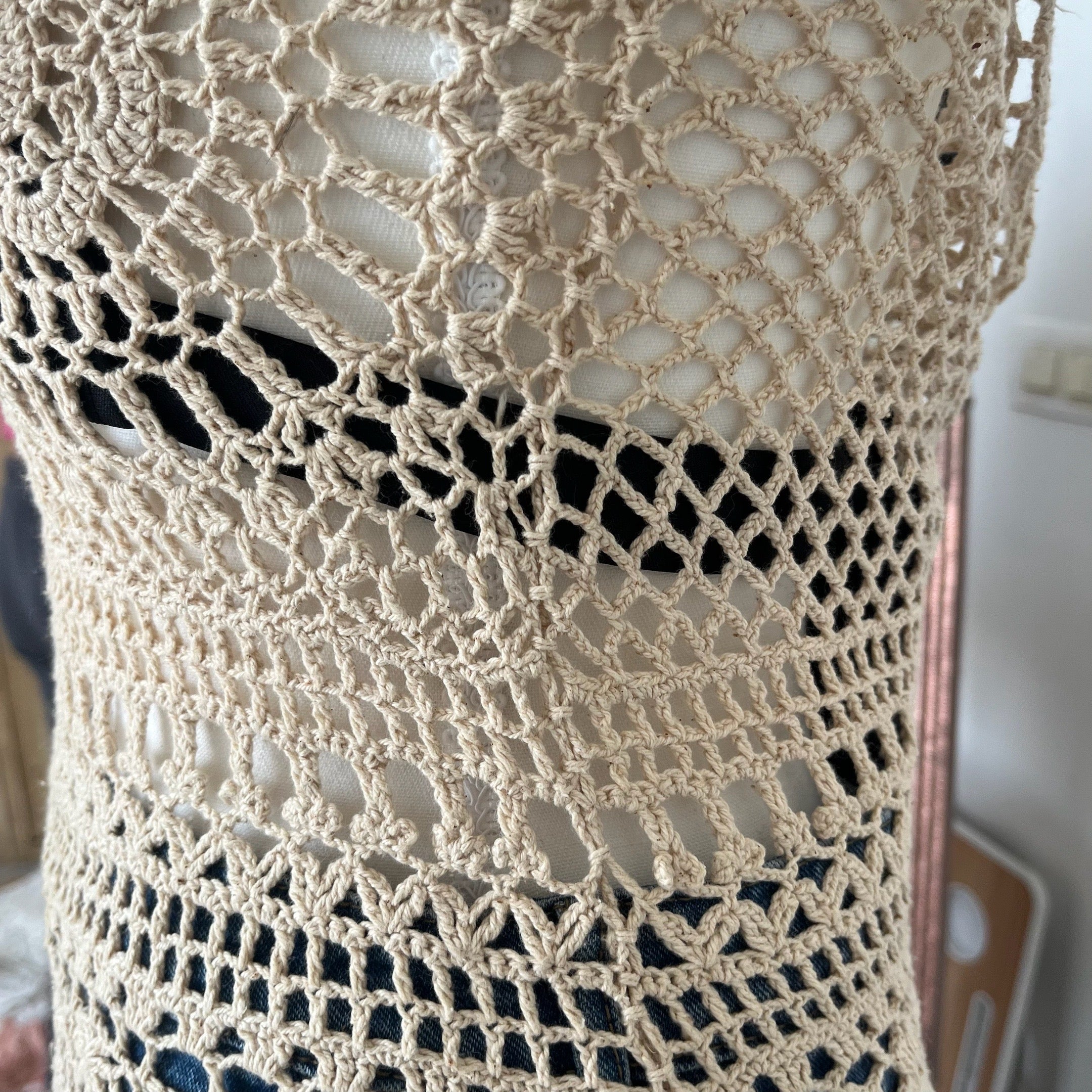 Beige Crochet Top