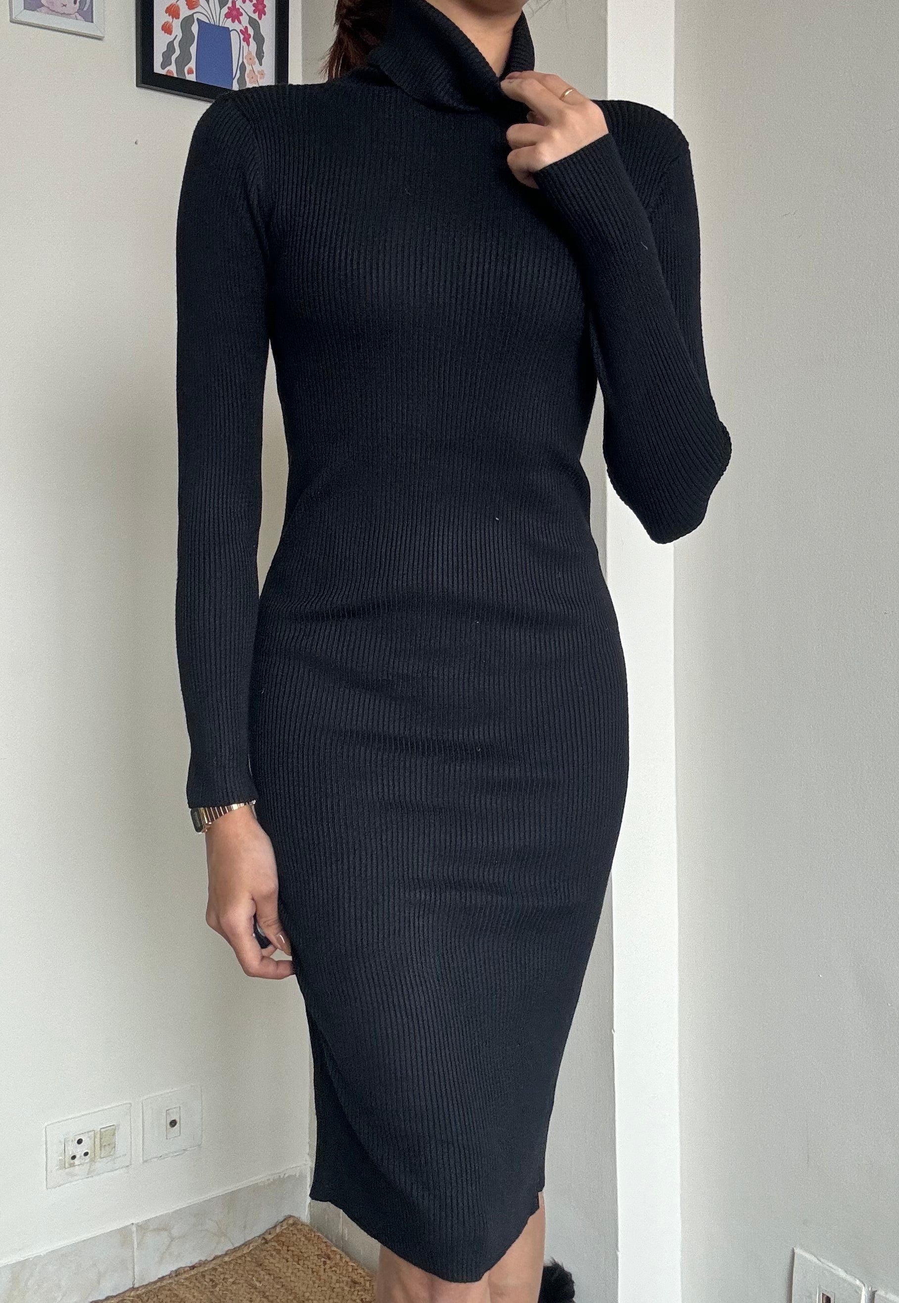 Black Turtle-Neck Dress - 24