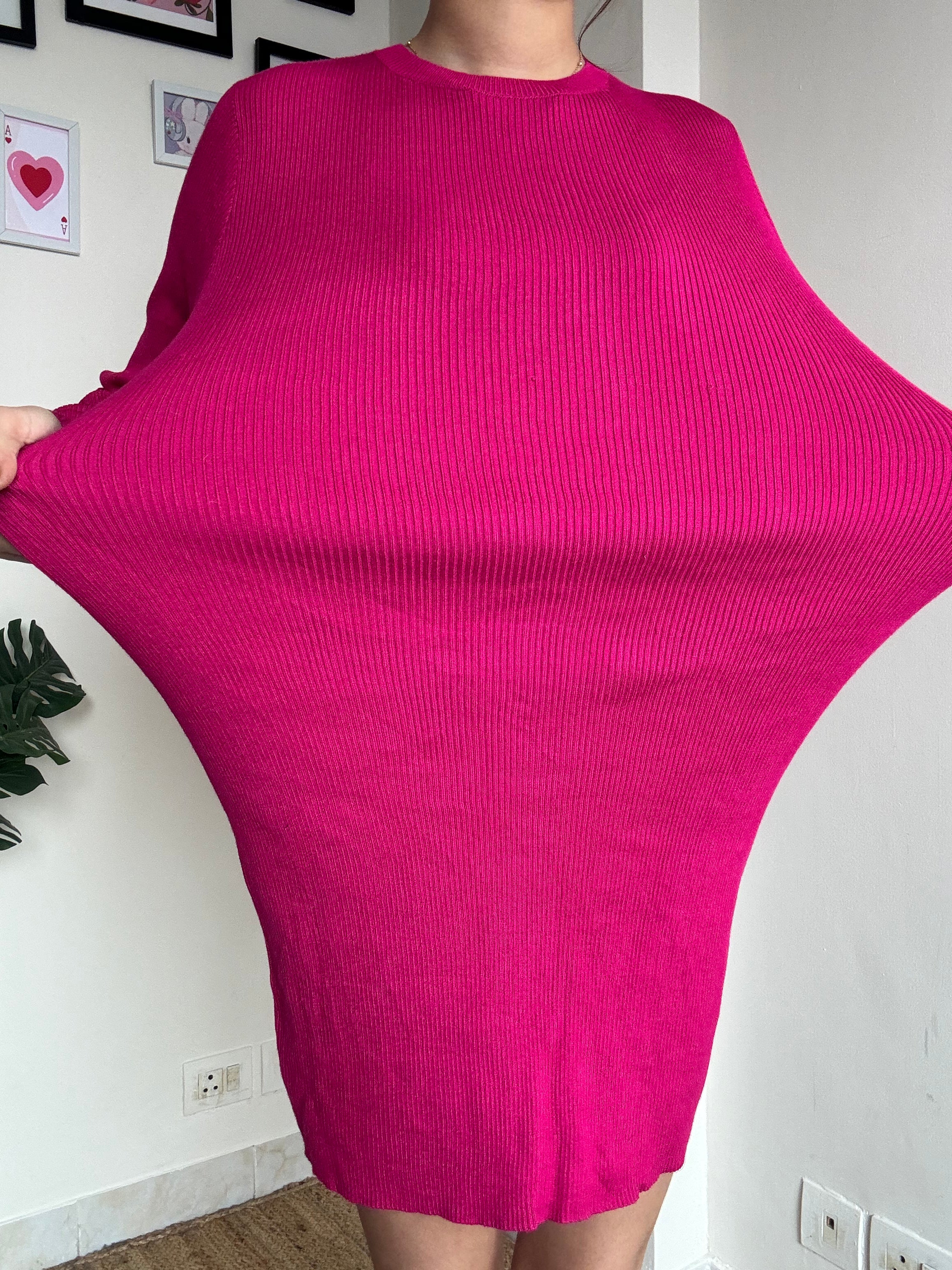 Hot Pink Woollen Dress