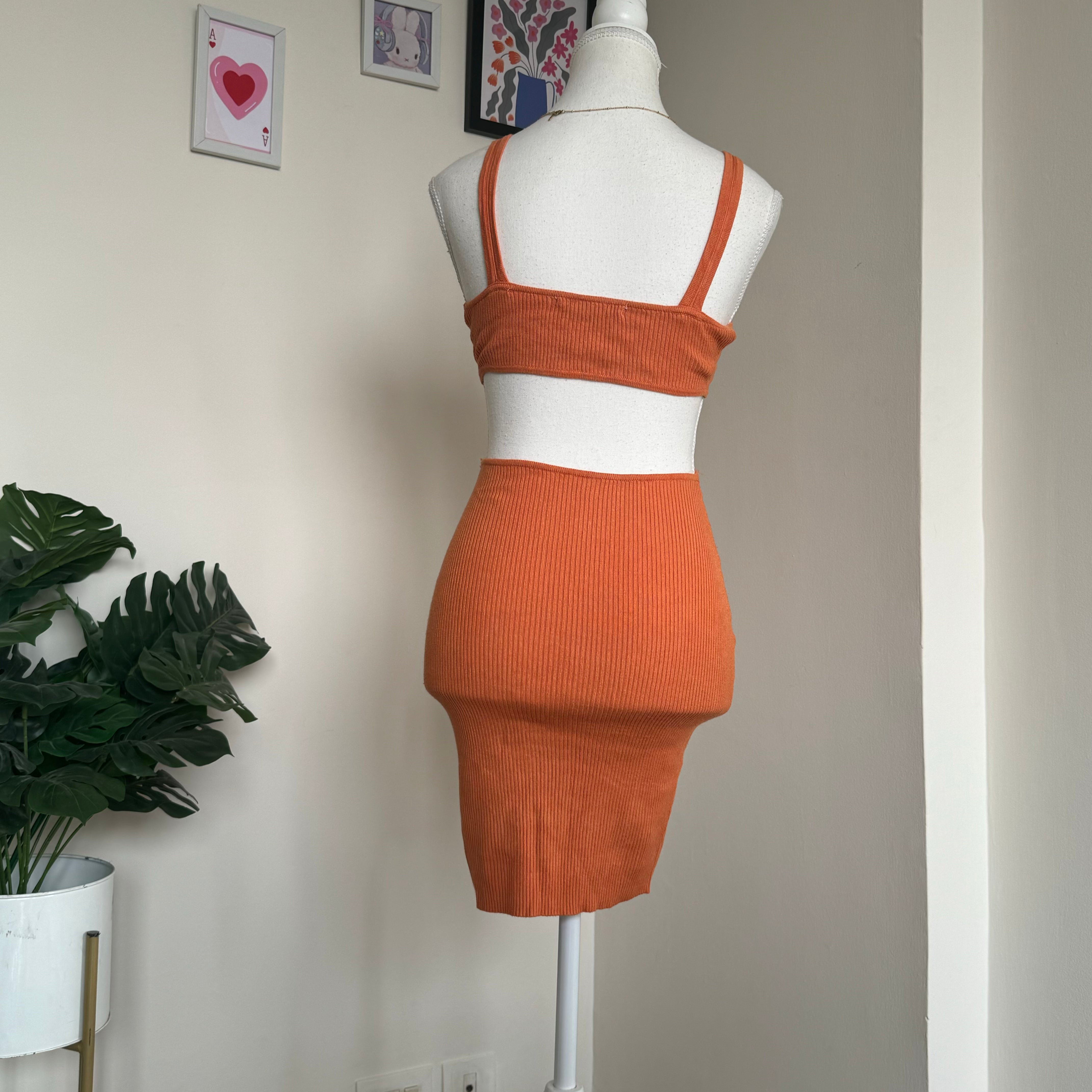 Orange Cut-Out Bodycon Dress