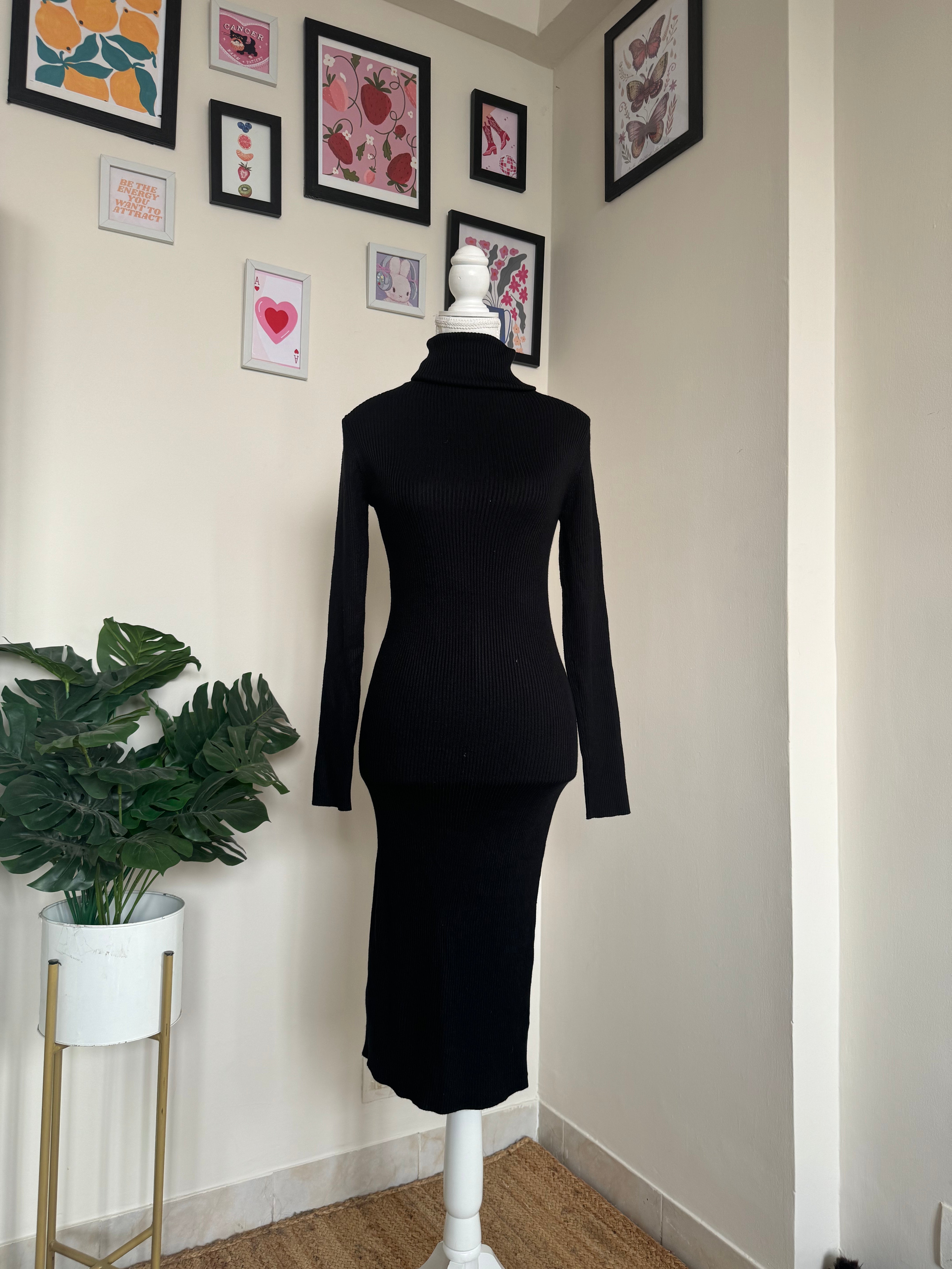 Black Turtle-Neck Dress - 24