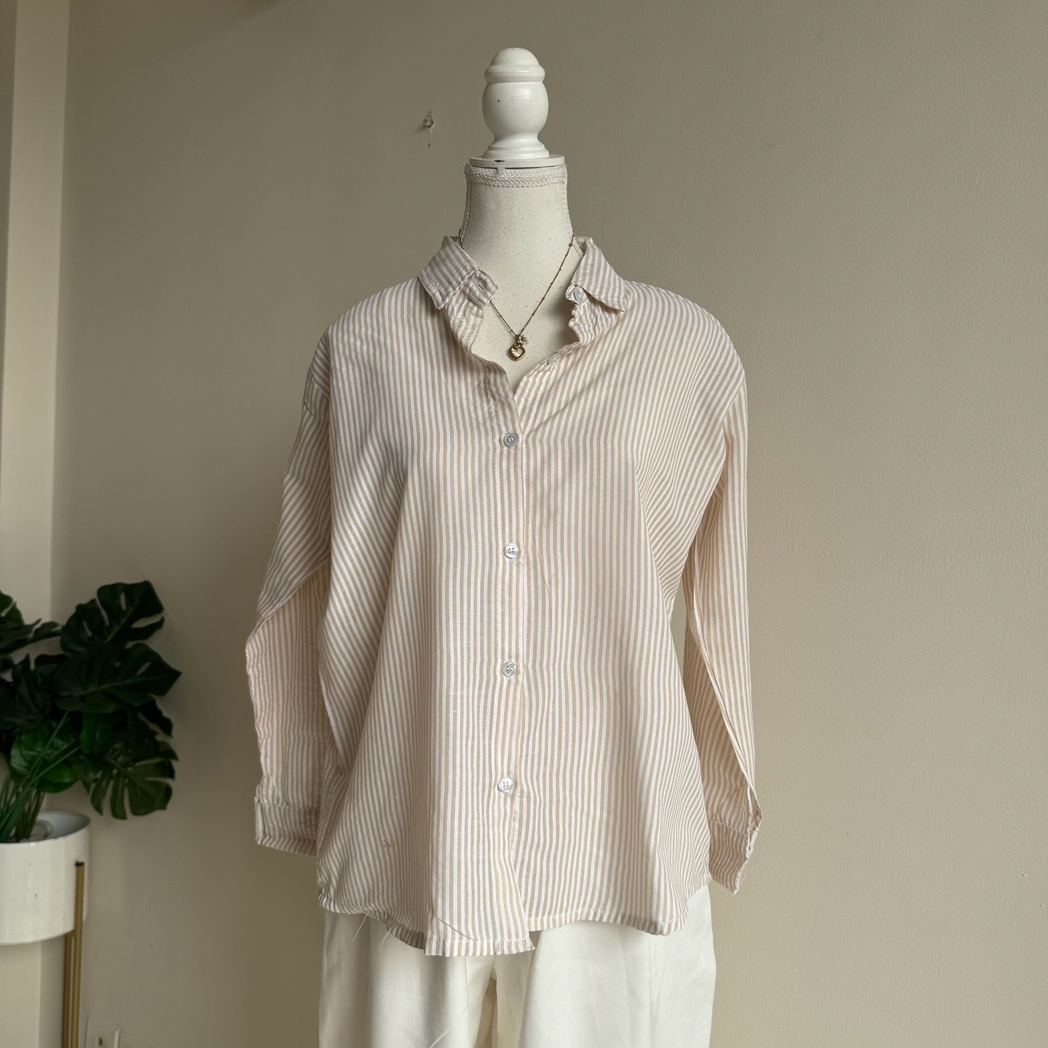 Beige Stripped Shirt - 06