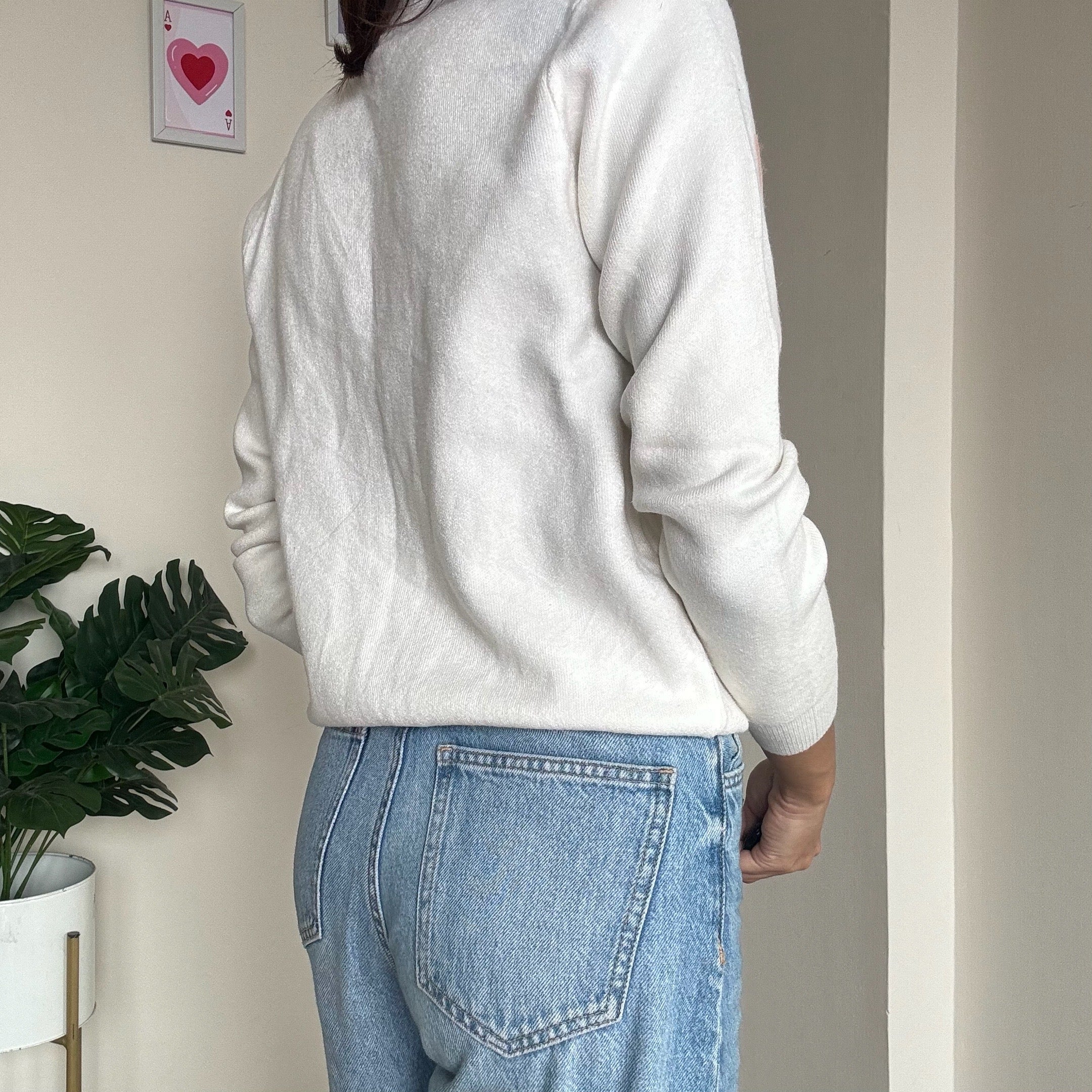 White Floral Sweater