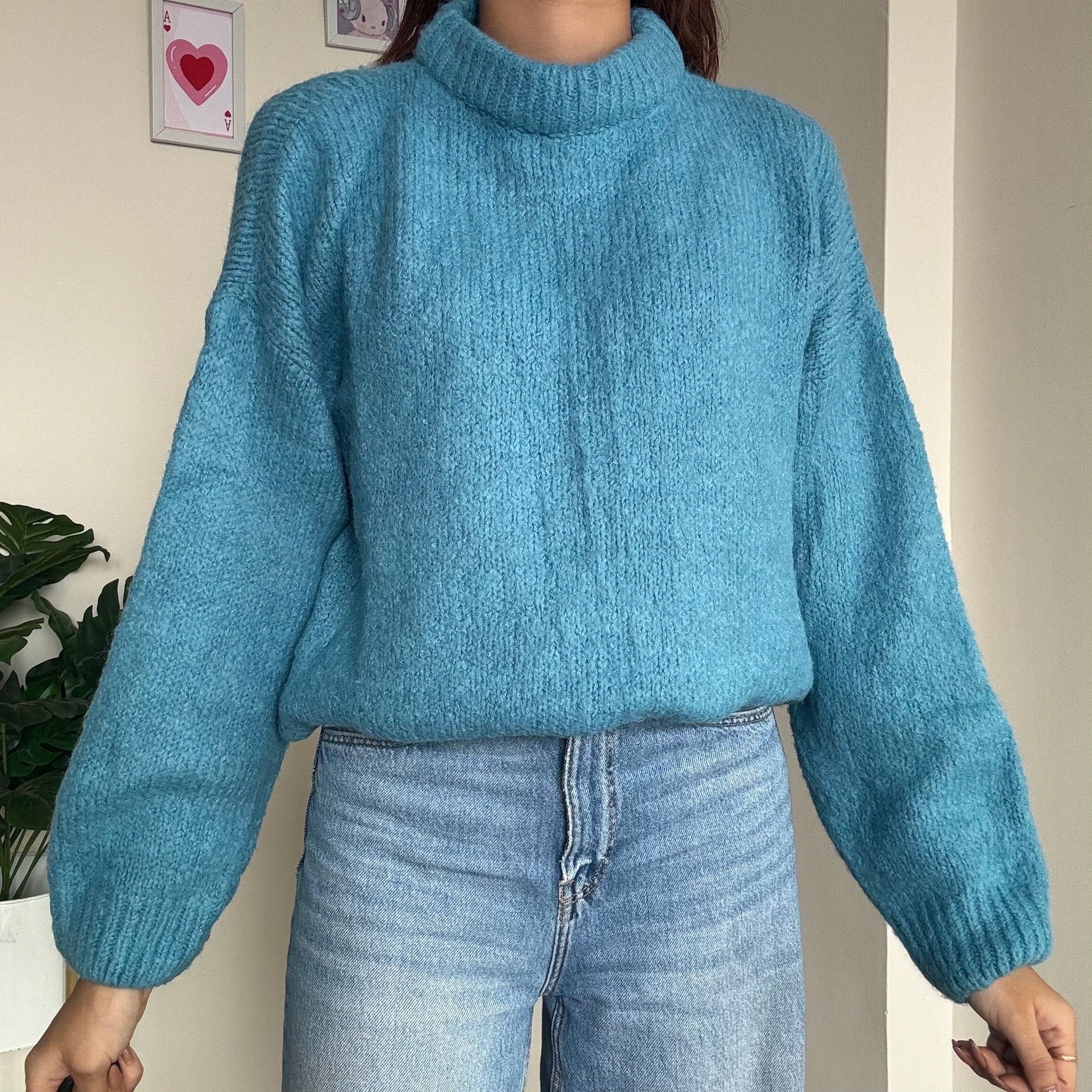 Blue Turtle Neck Sweater