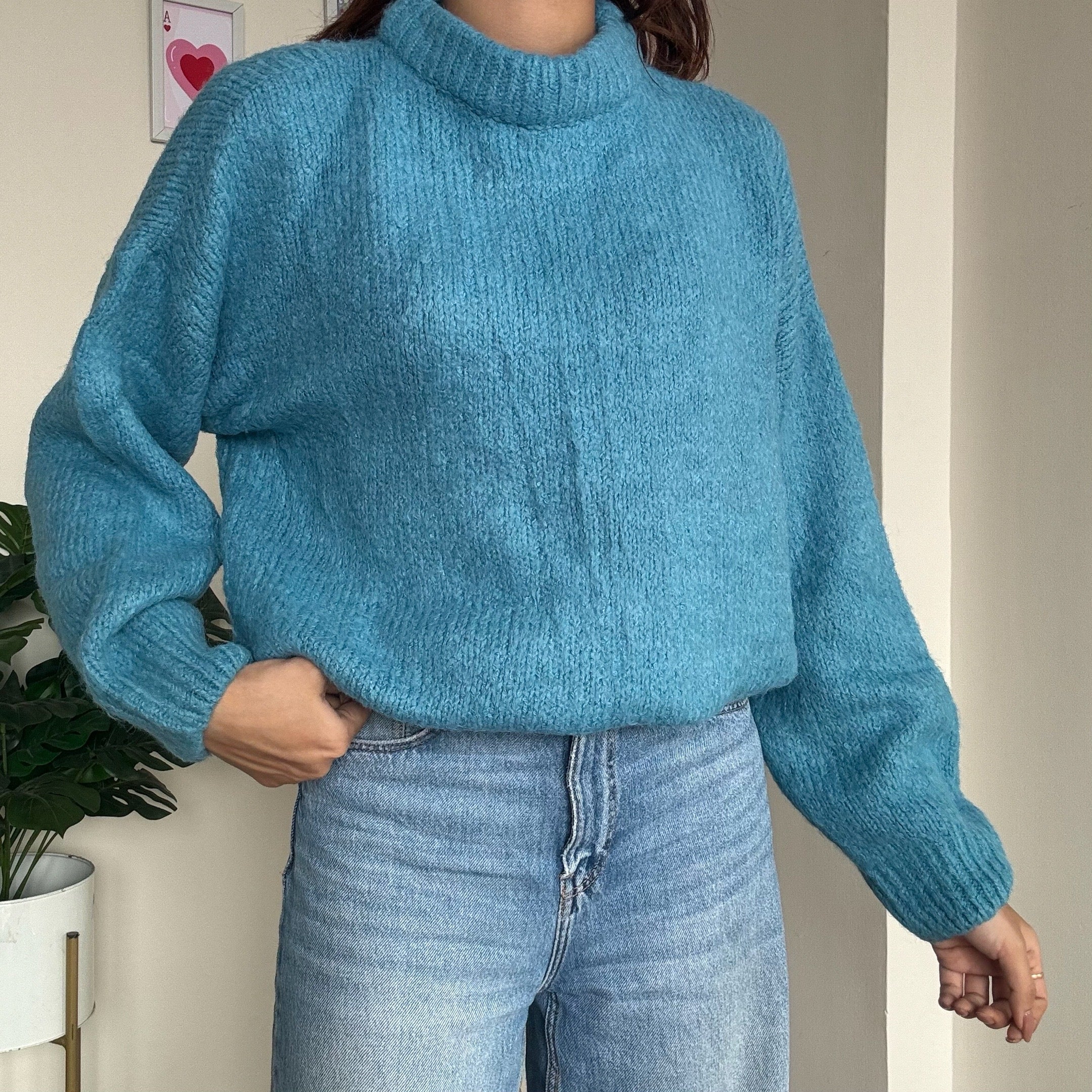 Blue Turtle Neck Sweater