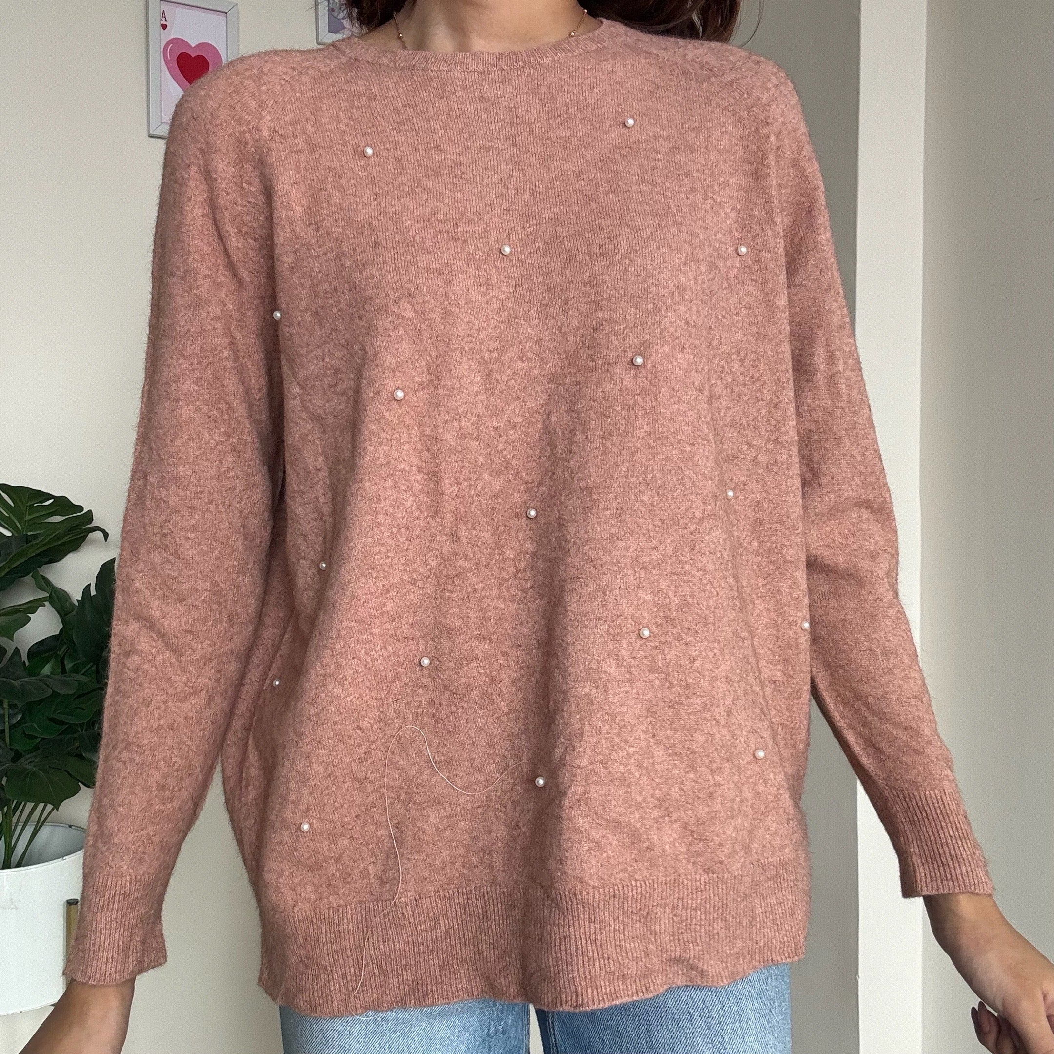 Blush Pink Pearl Sweater