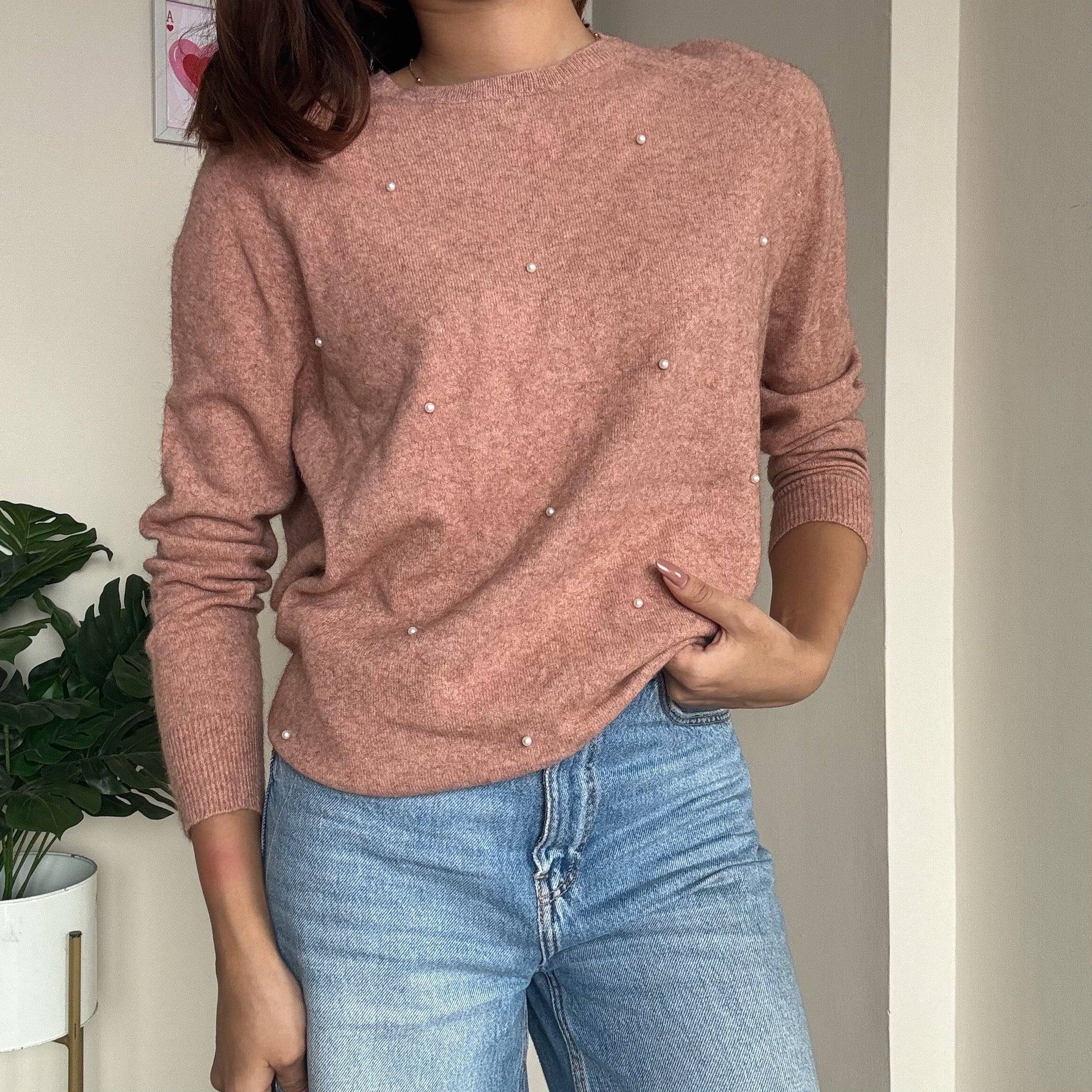 Blush Pink Pearl Sweater