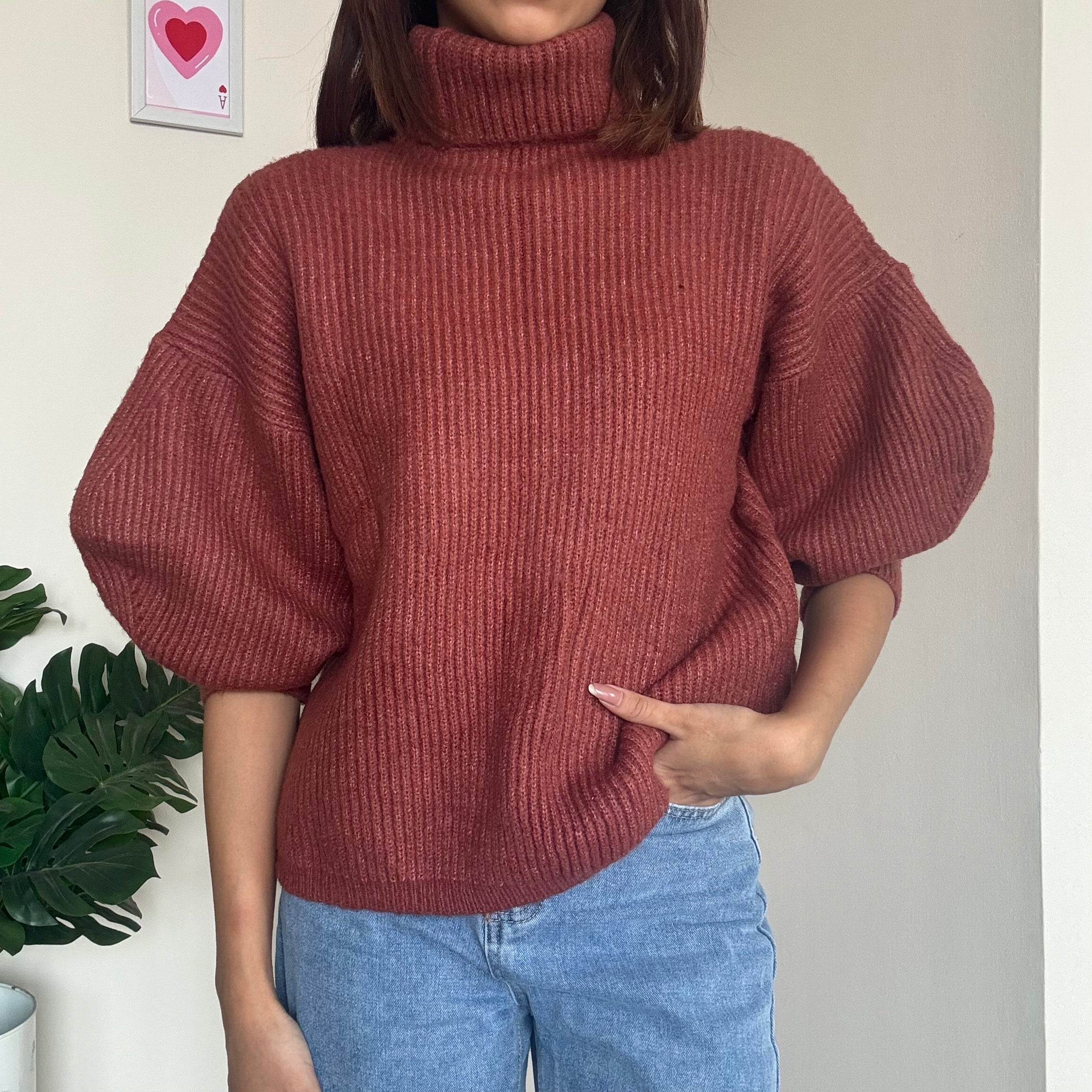 Brick Red Cozy Sweater