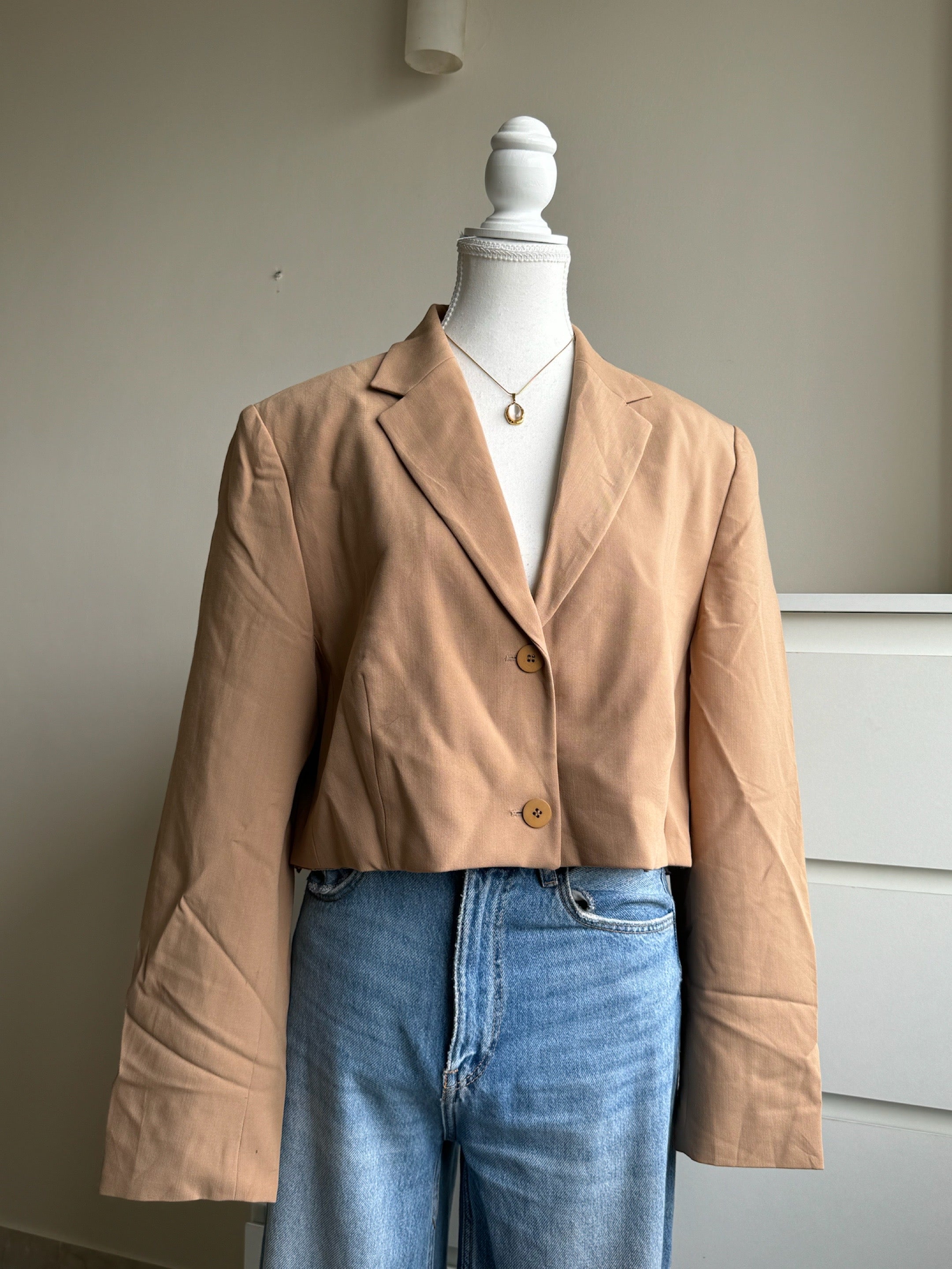 Beige Cropped Blazer - GW