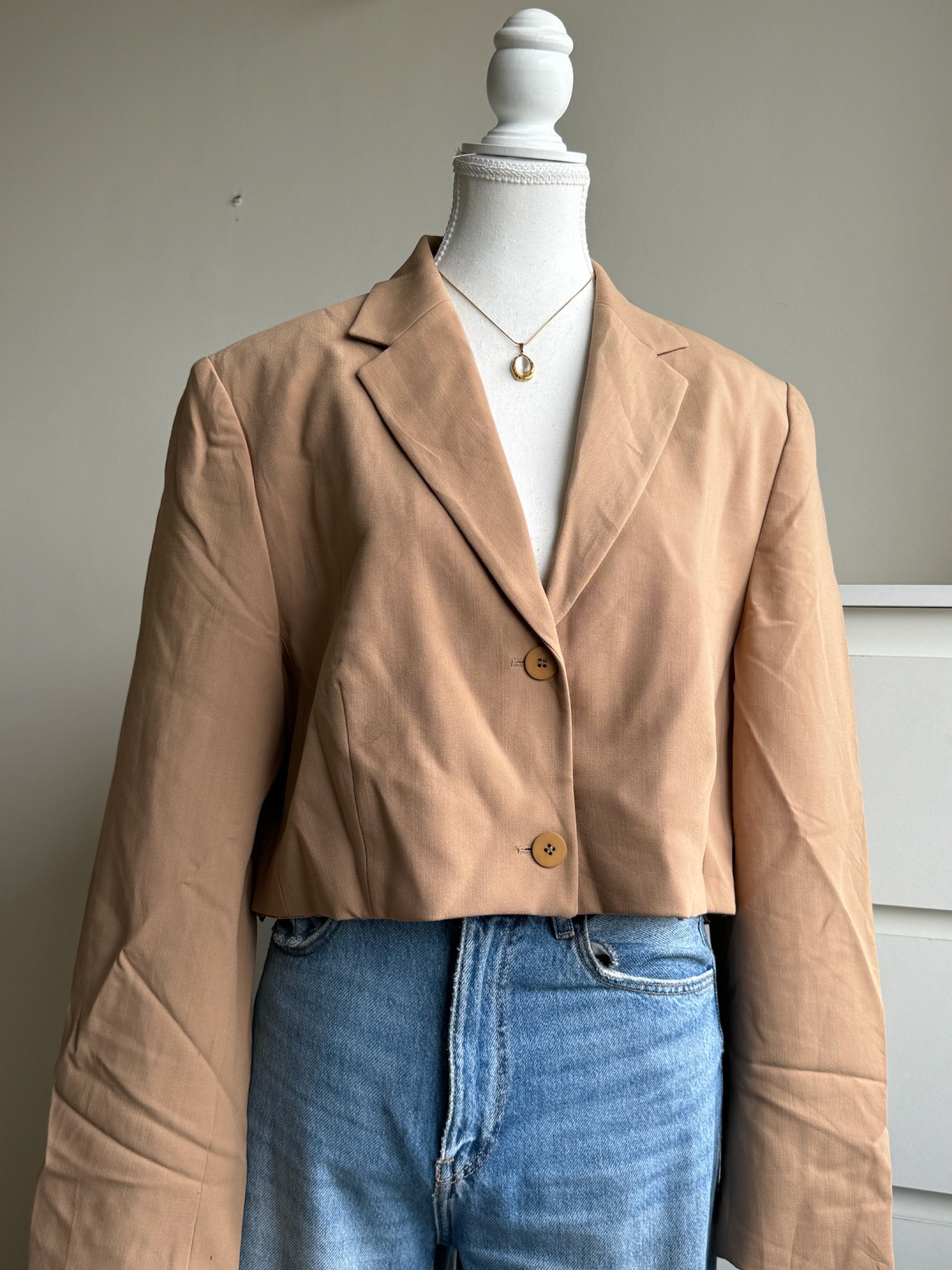 Beige Cropped Blazer - GW