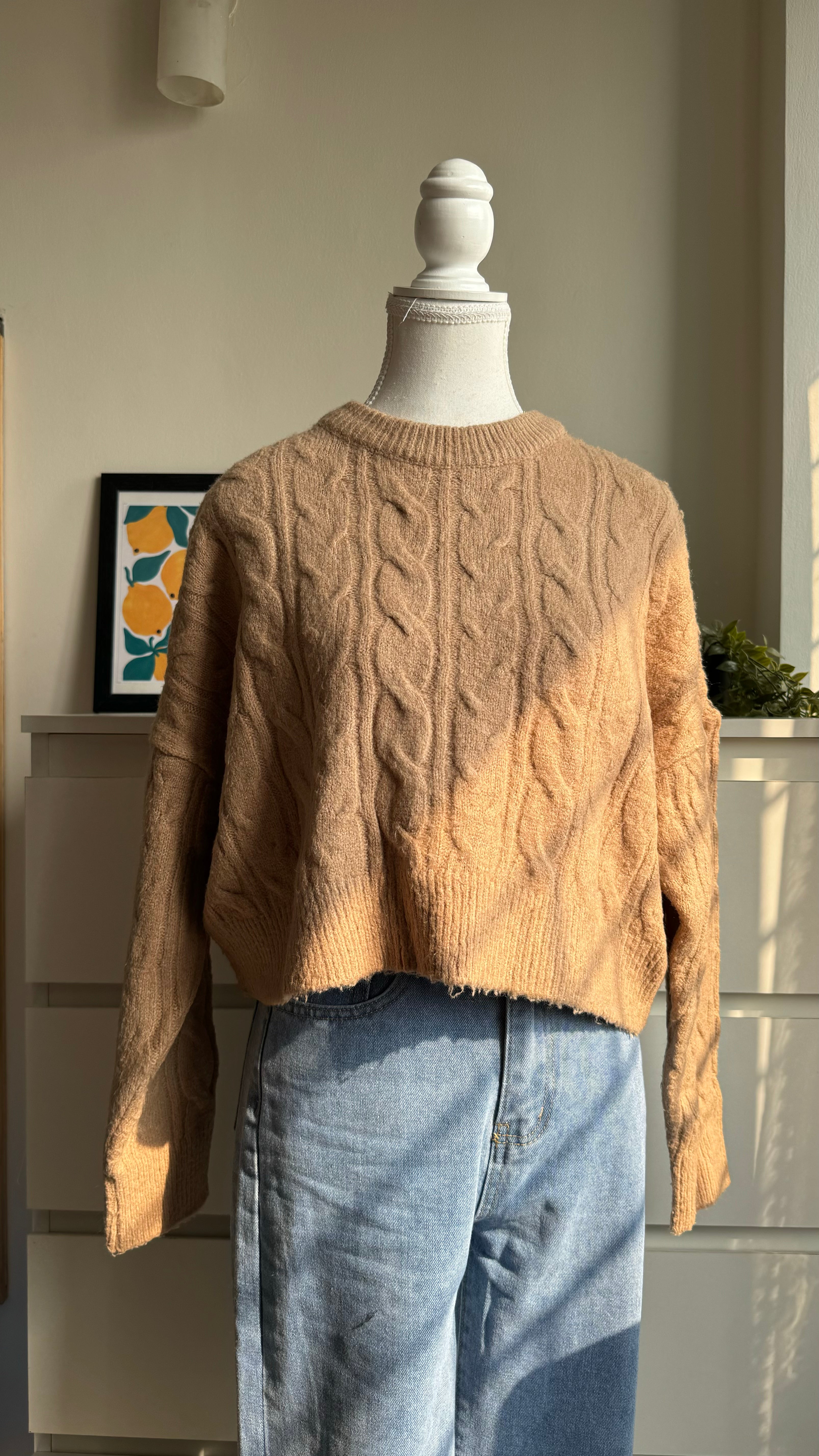 Beige Cropped Sweater