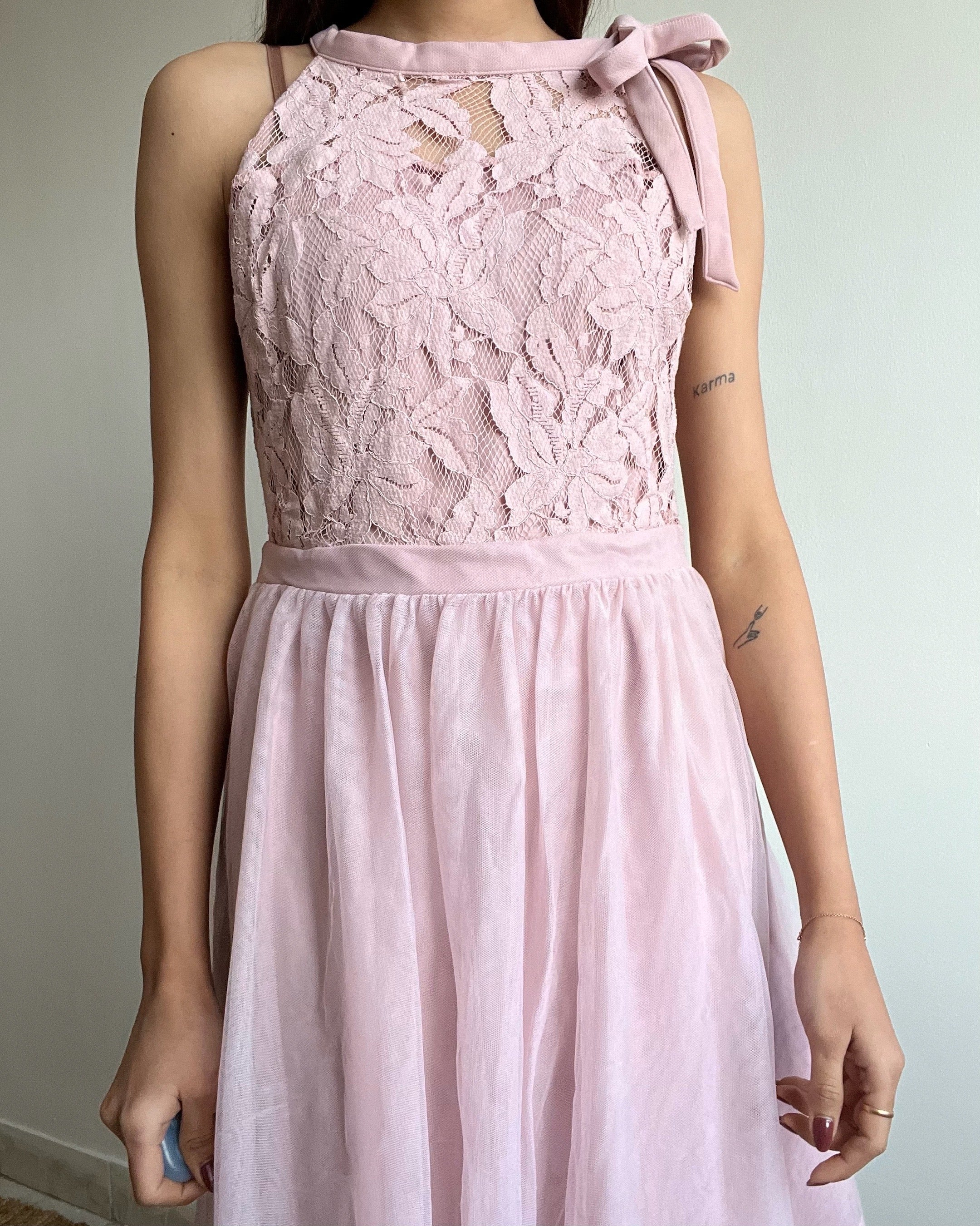 Baby Pink Lacy Hater Dress