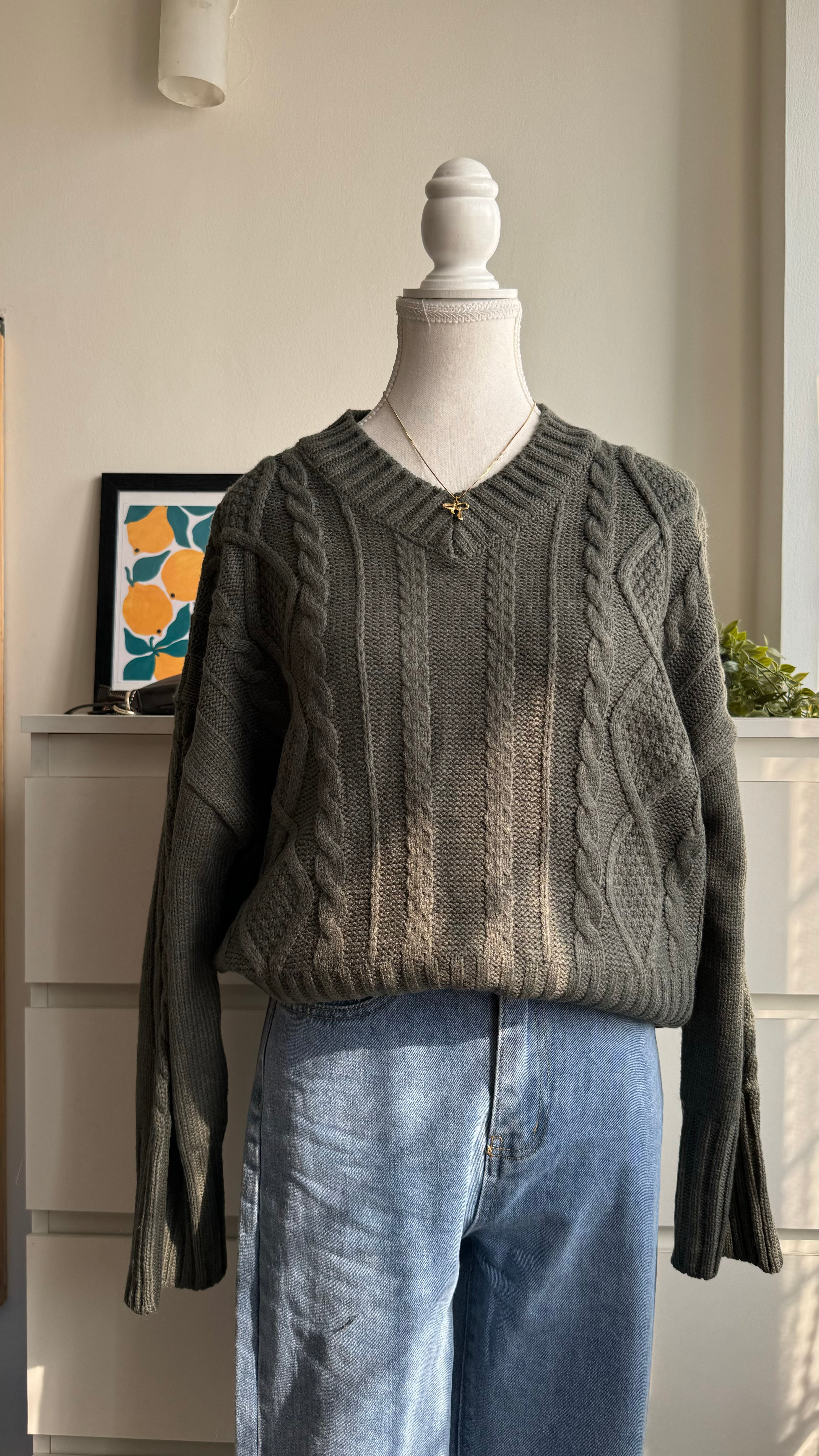 Dark Grey V-Neck Sweater