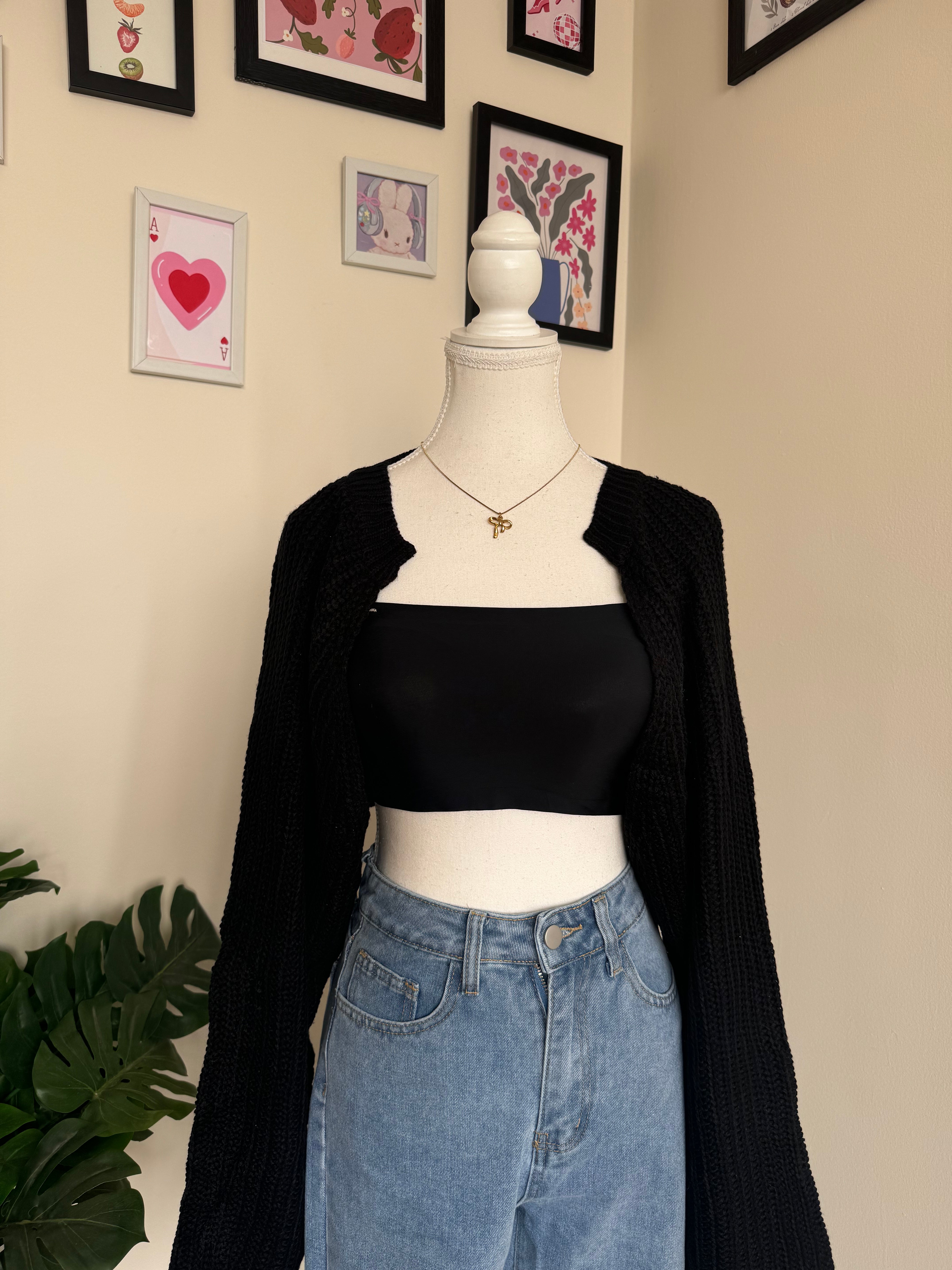 Black Knitted Bolero Shrug  - 03