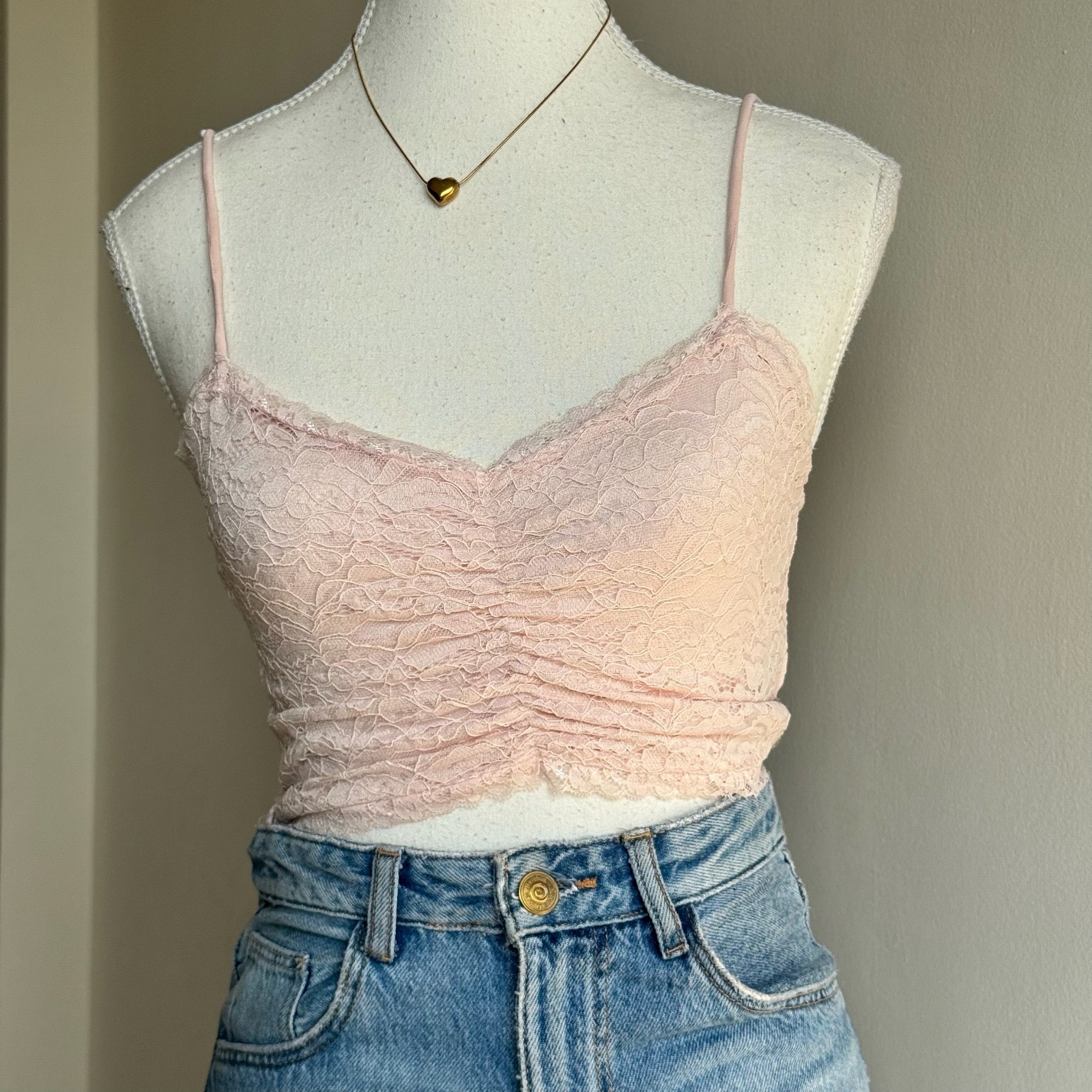 Baby Pink Lacy Cami Top