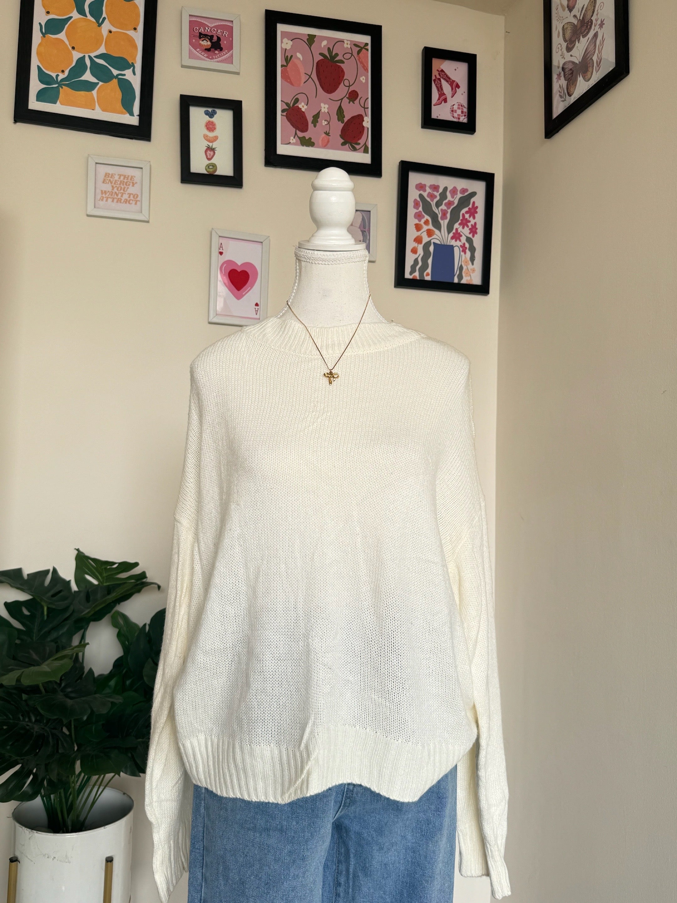 White Crewneck Sweater