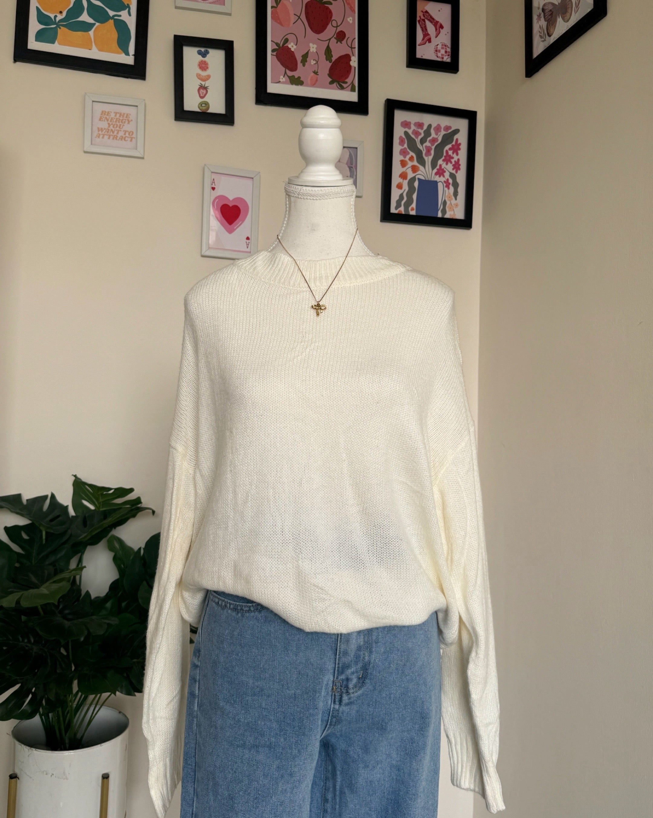 White Crewneck Sweater