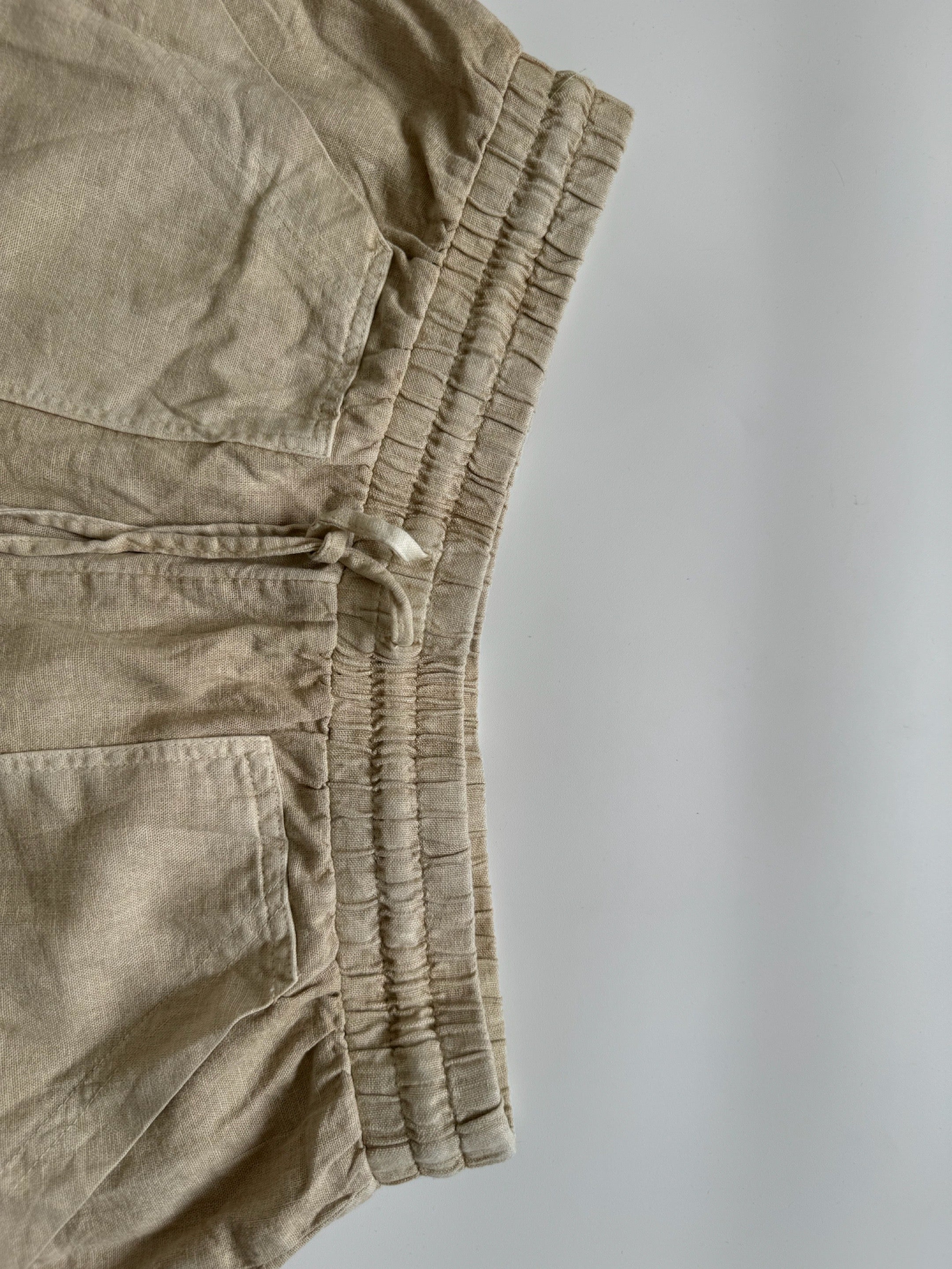 Beige Linen Bermuda Shorts - 30/32