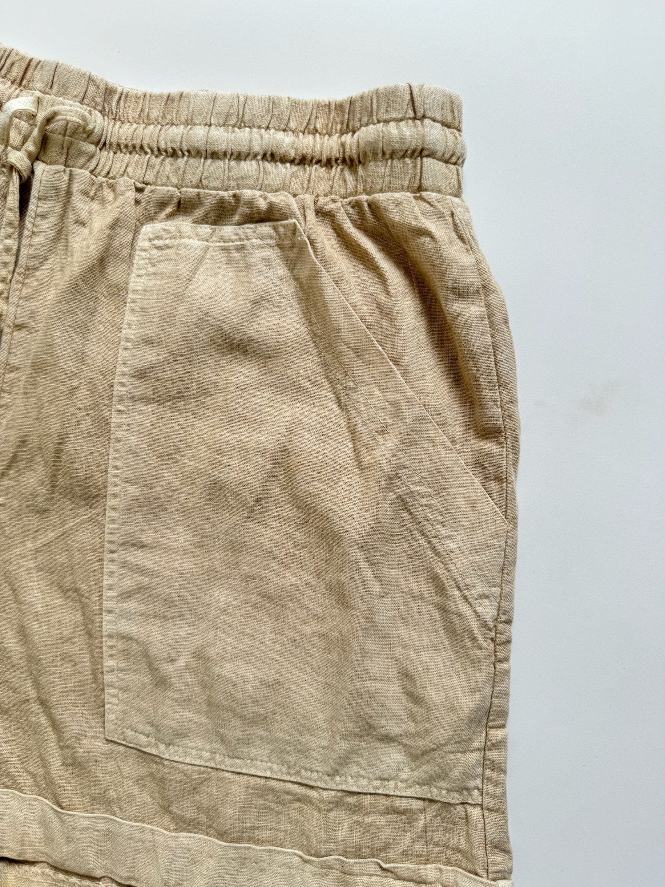 Beige Linen Bermuda Shorts - 30/32