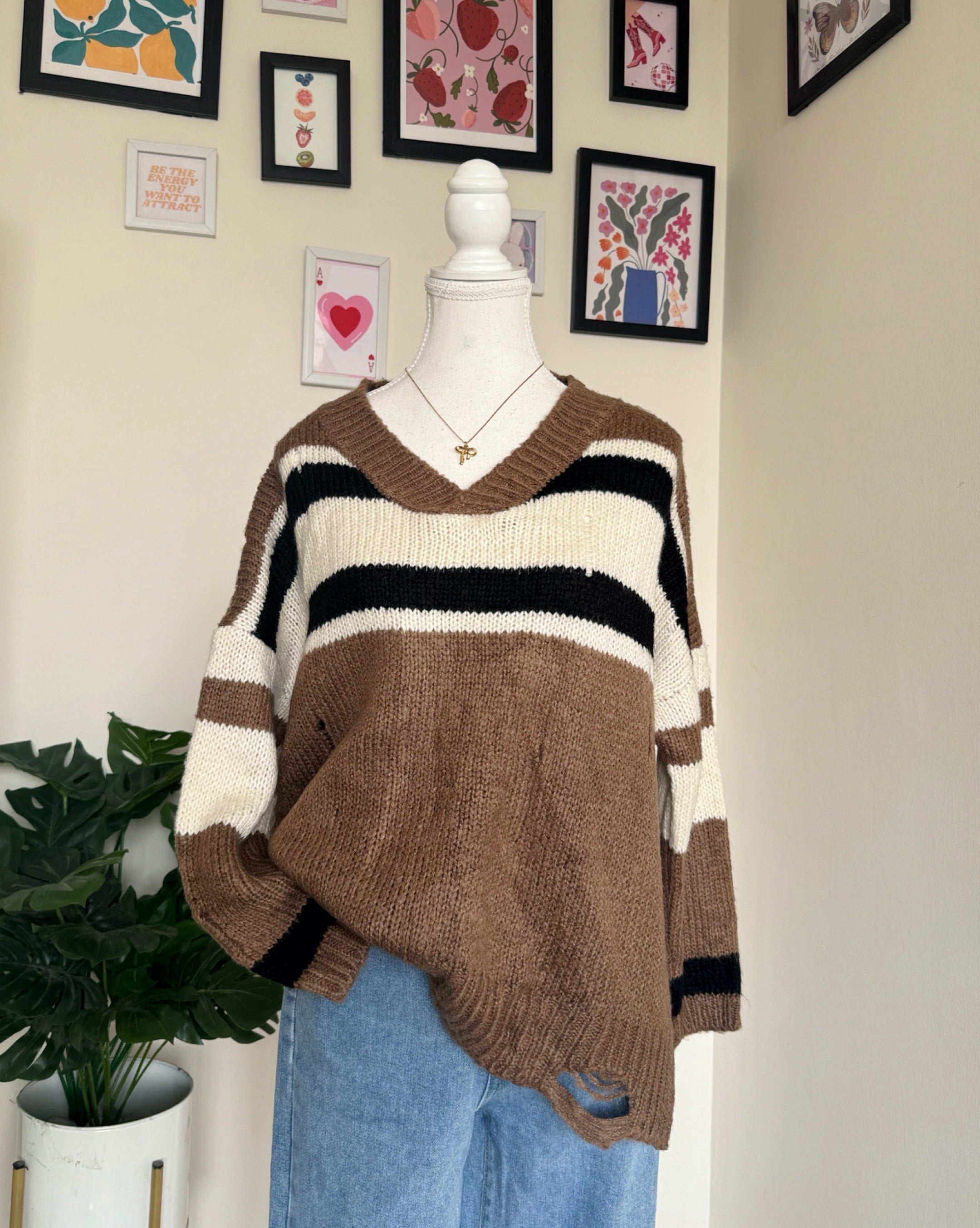 Brown Stripe Sweater