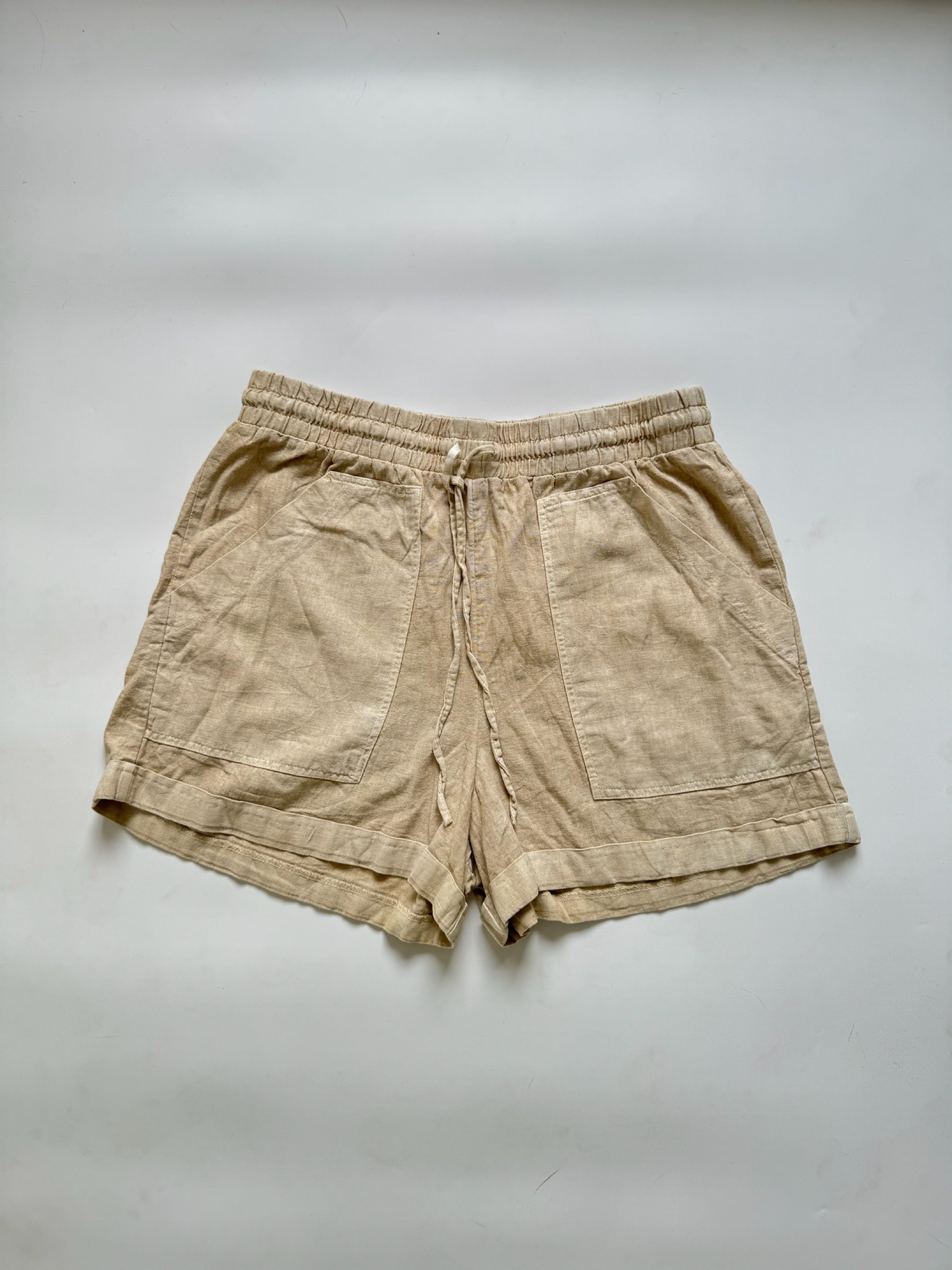 Beige Linen Bermuda Shorts - 30/32