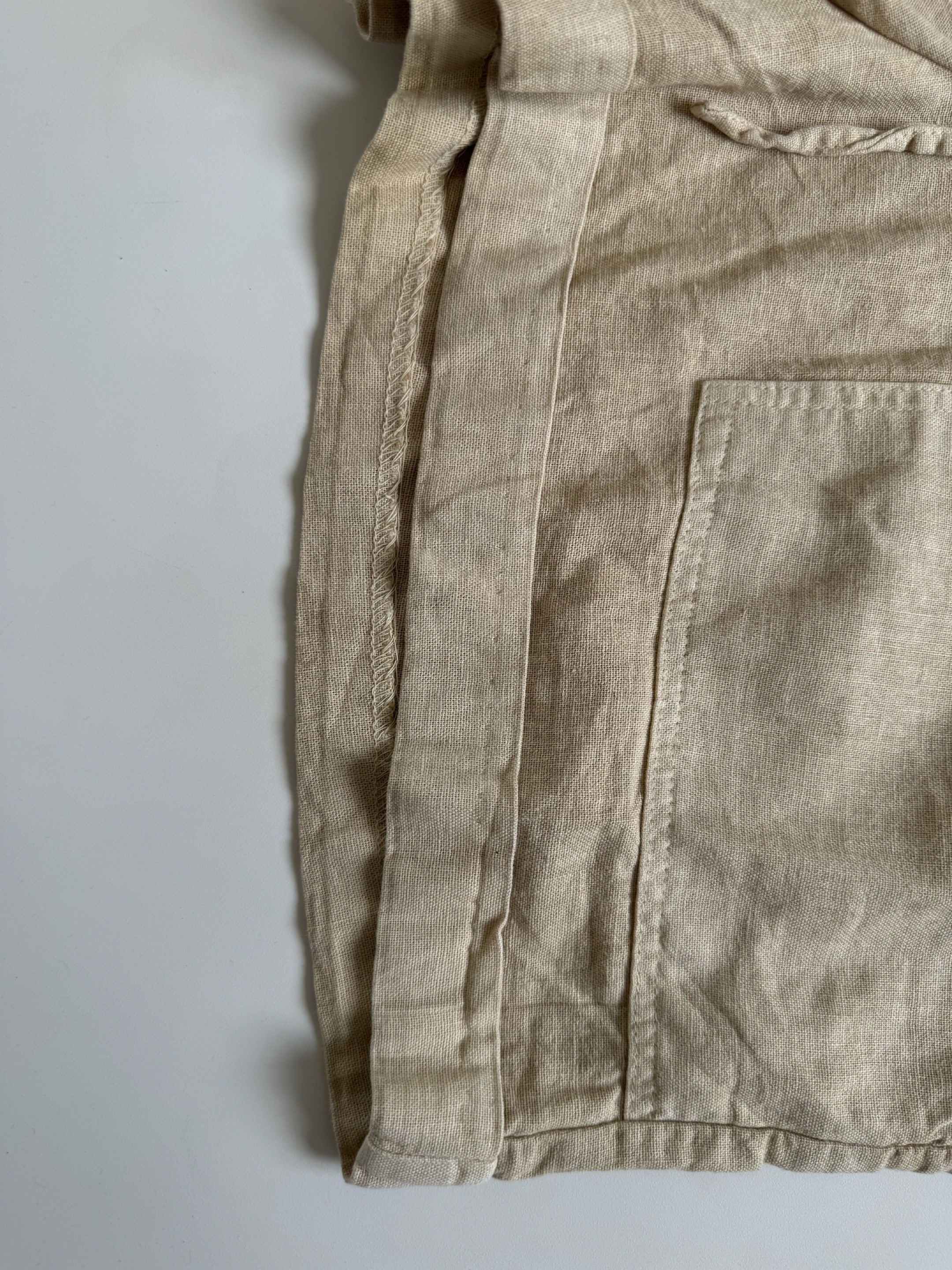 Beige Linen Bermuda Shorts - 30/32