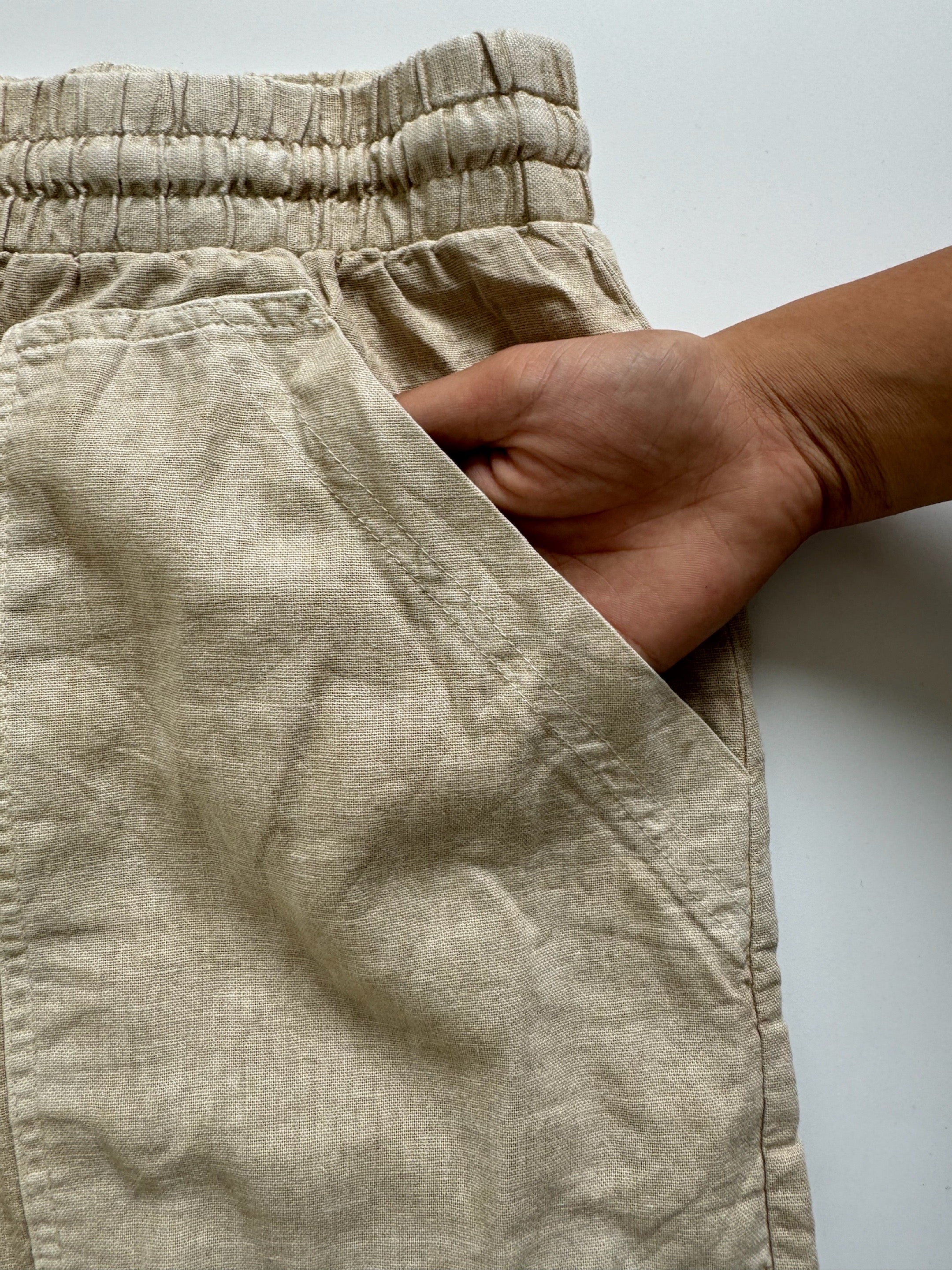 Beige Linen Bermuda Shorts - 30/32