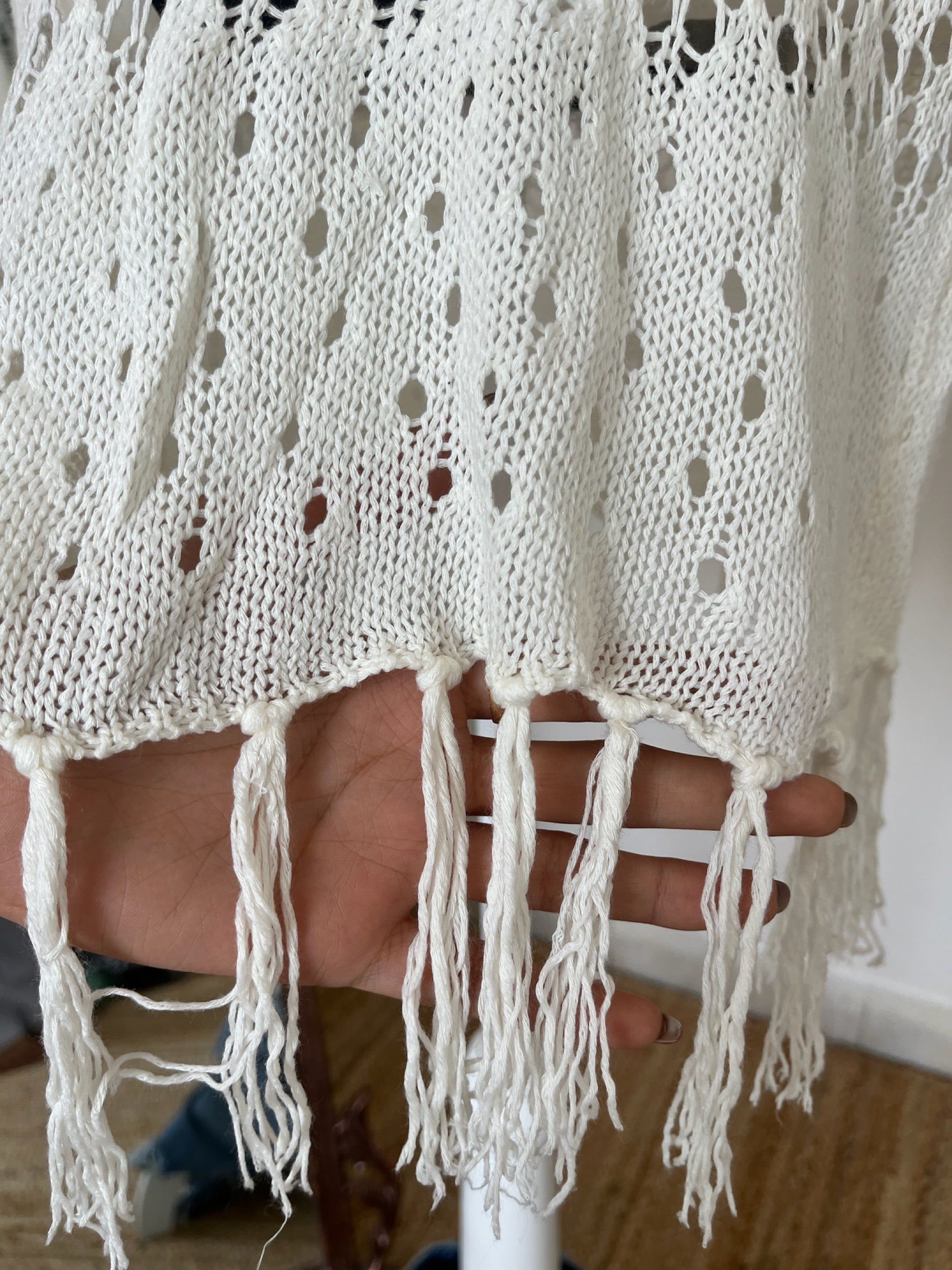 Off-White Long Crochet Dress