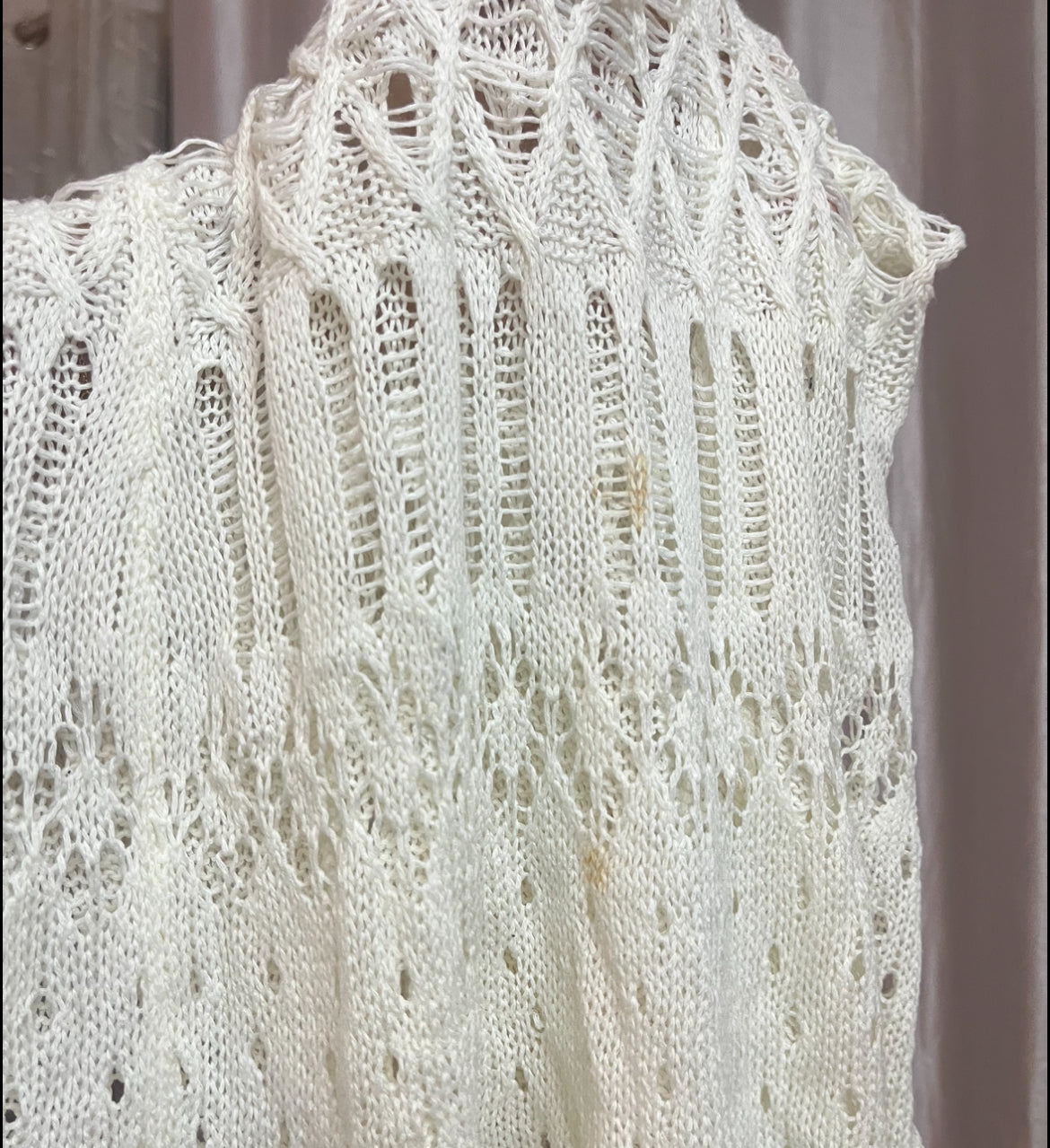 Off-White Long Crochet Dress