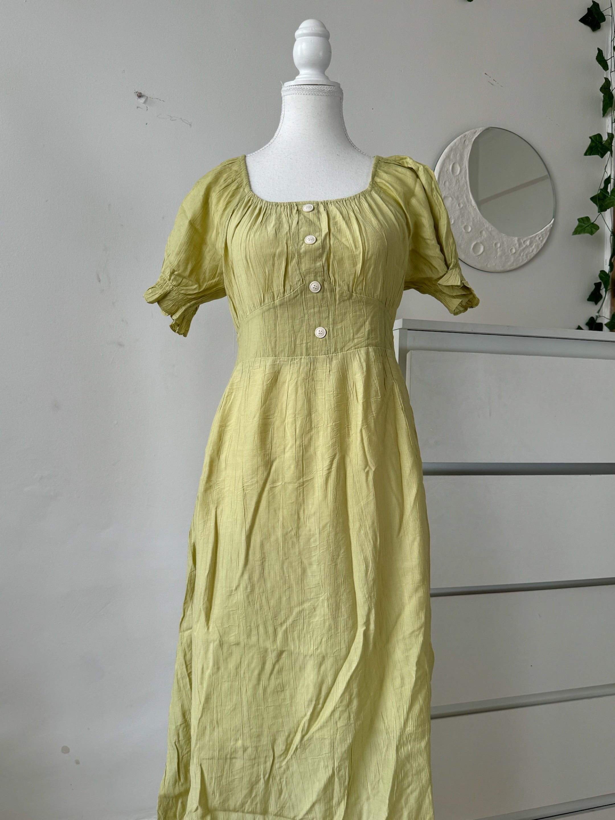 Pastel Green Button Dress