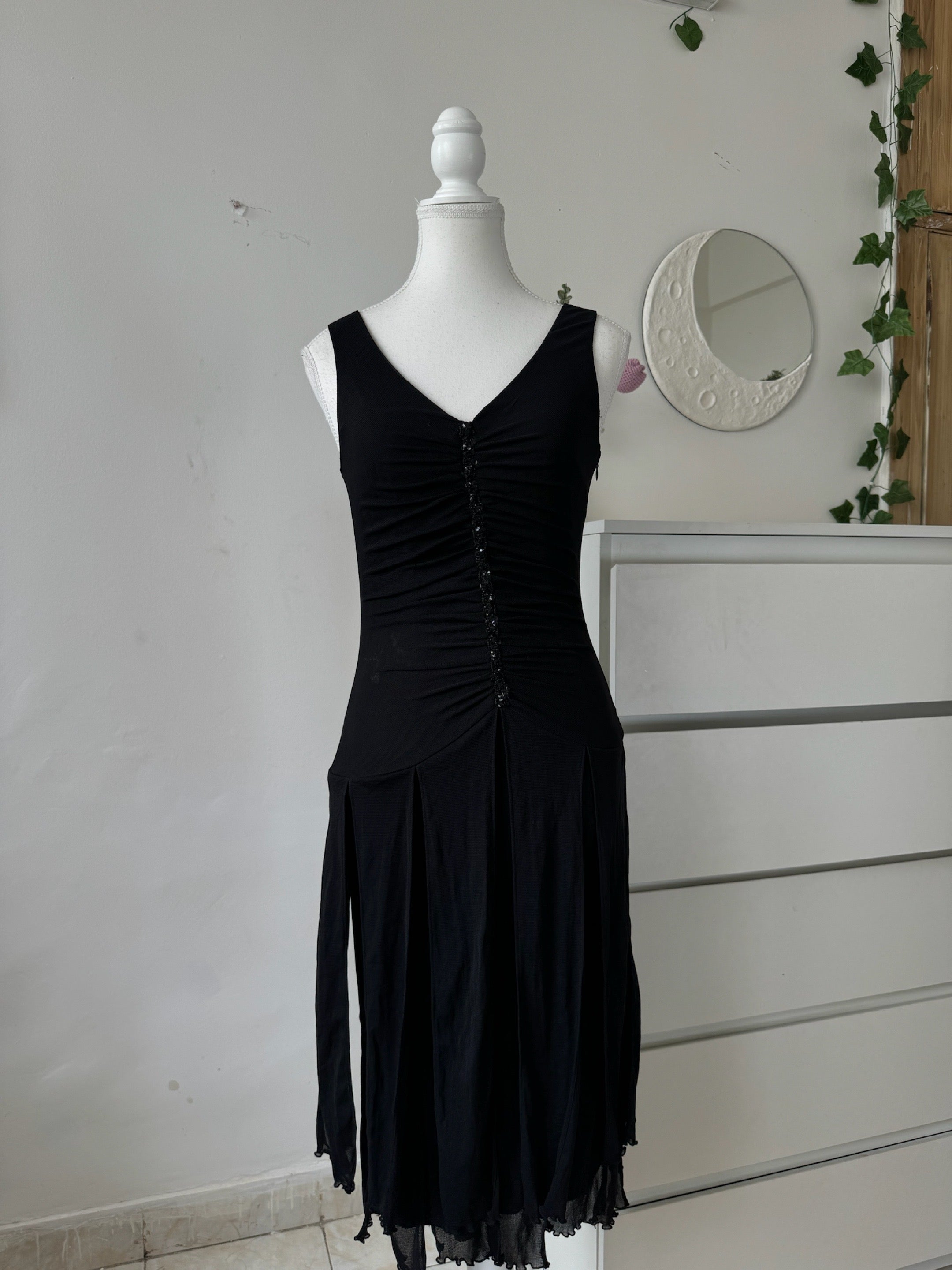 Black V-Neck Dress