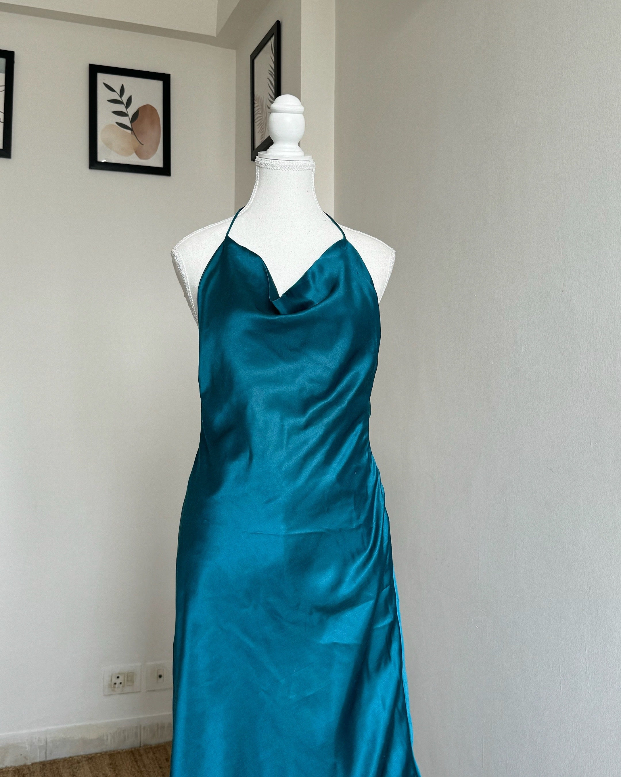 Green Backless Long Dress