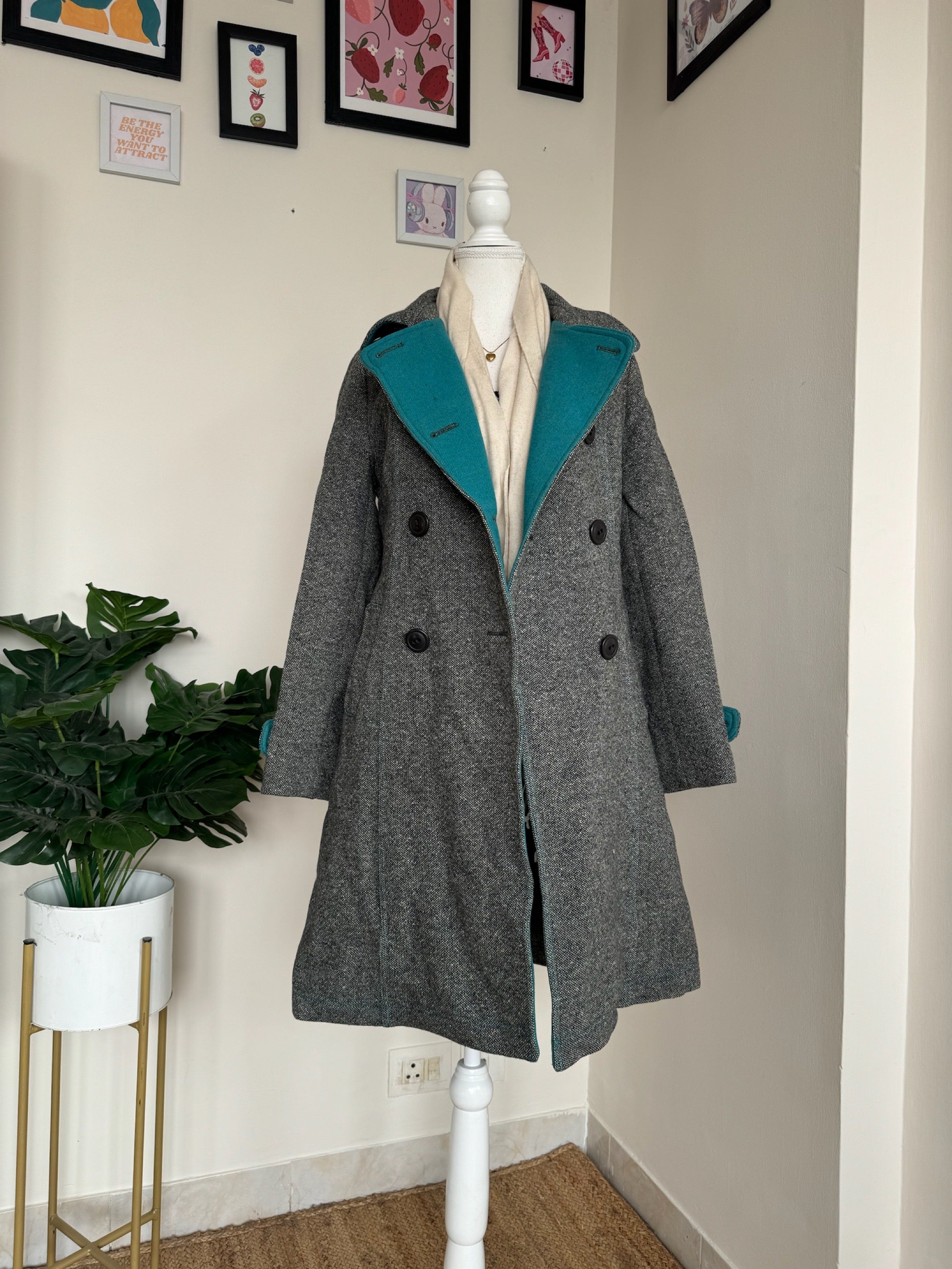 Grey Woollen Overcoat - Roem