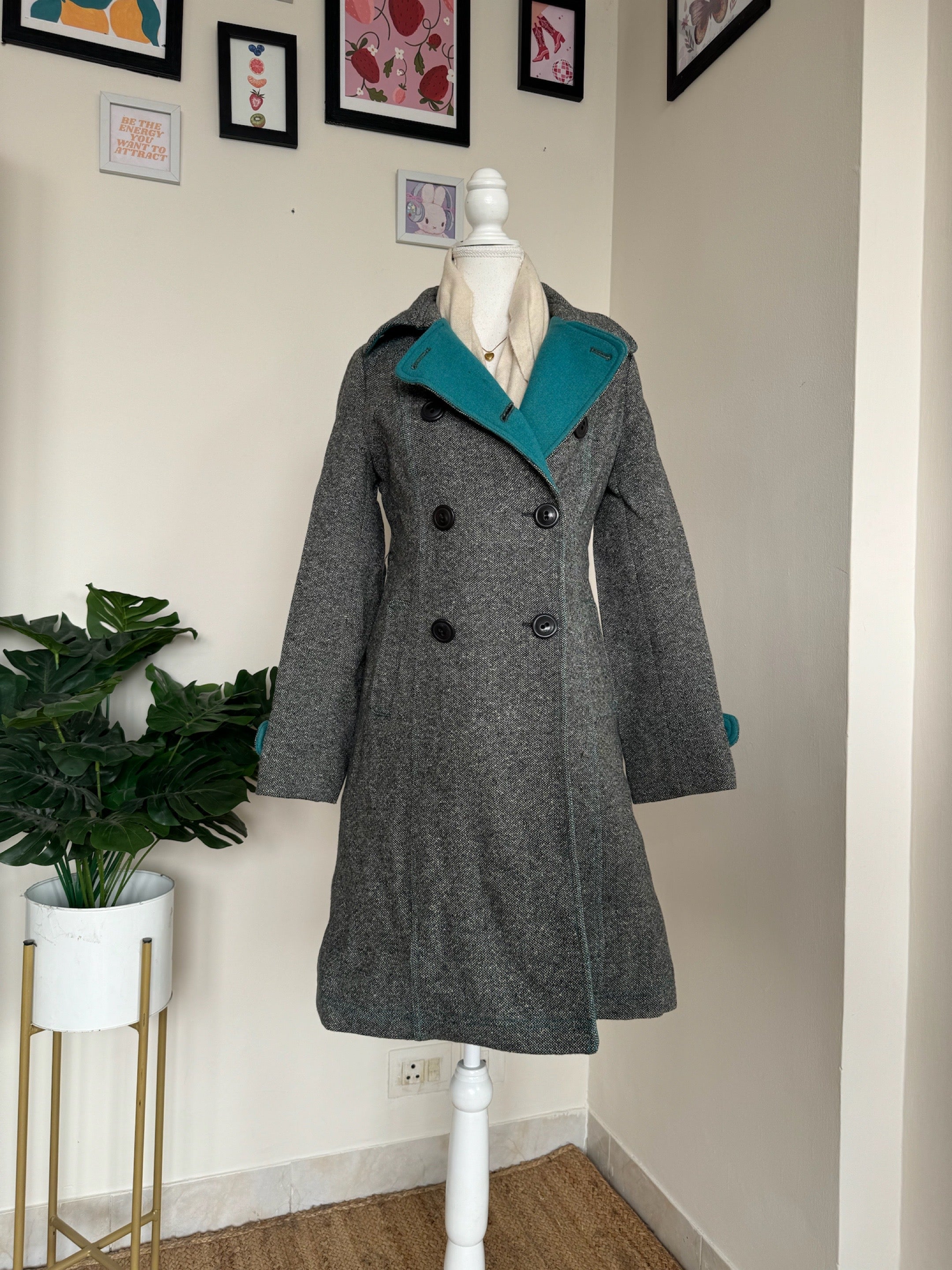 Grey Woollen Overcoat - Roem