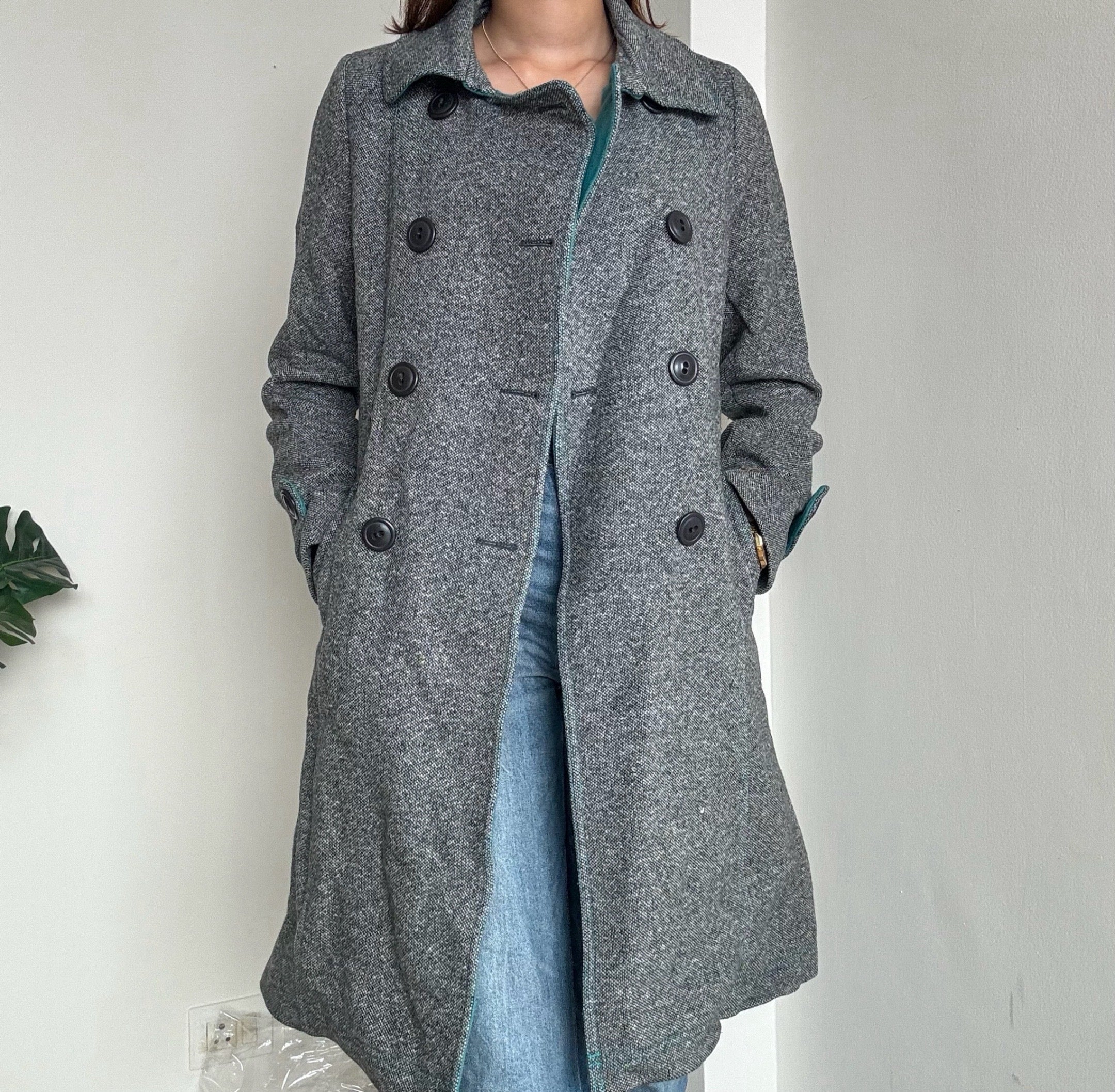 Grey Woollen Overcoat - Roem