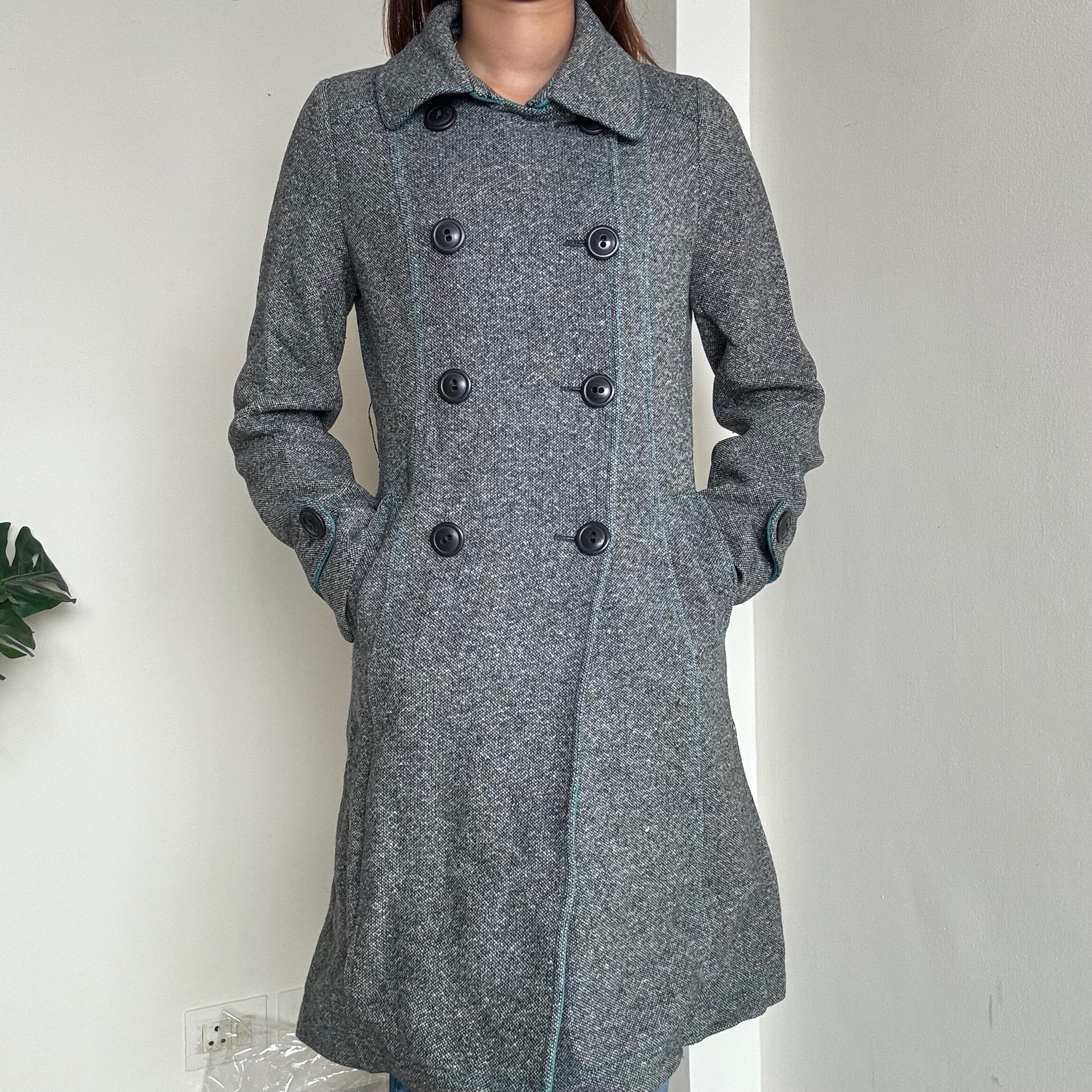 Grey Woollen Overcoat - Roem