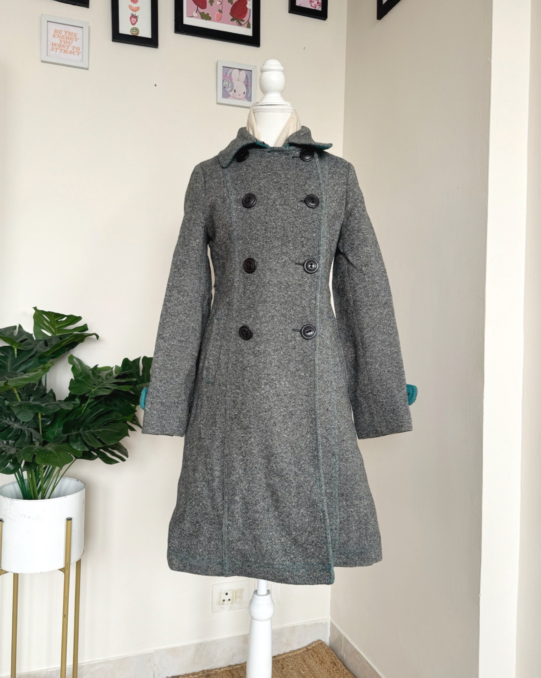 Grey Woollen Overcoat - Roem