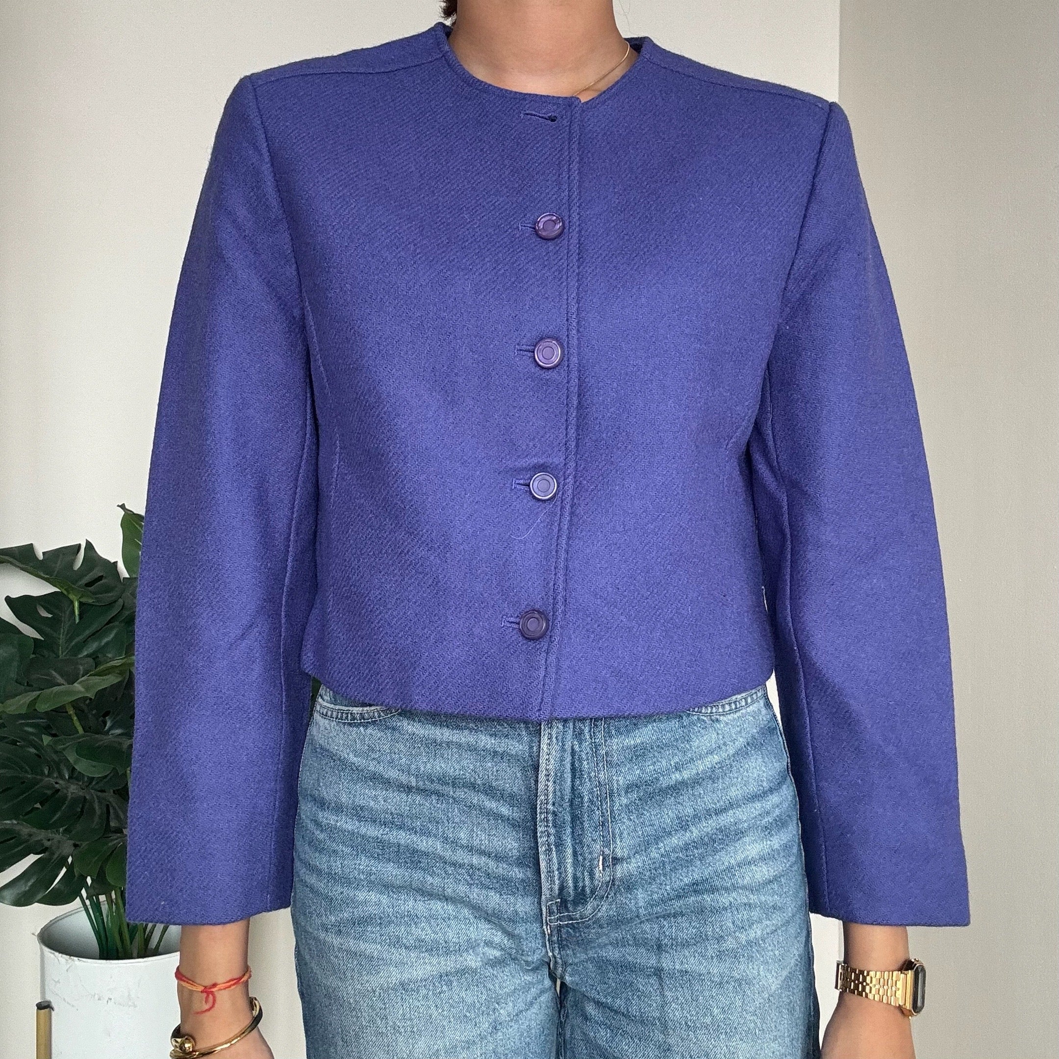 Purple Cropped Blazer- P