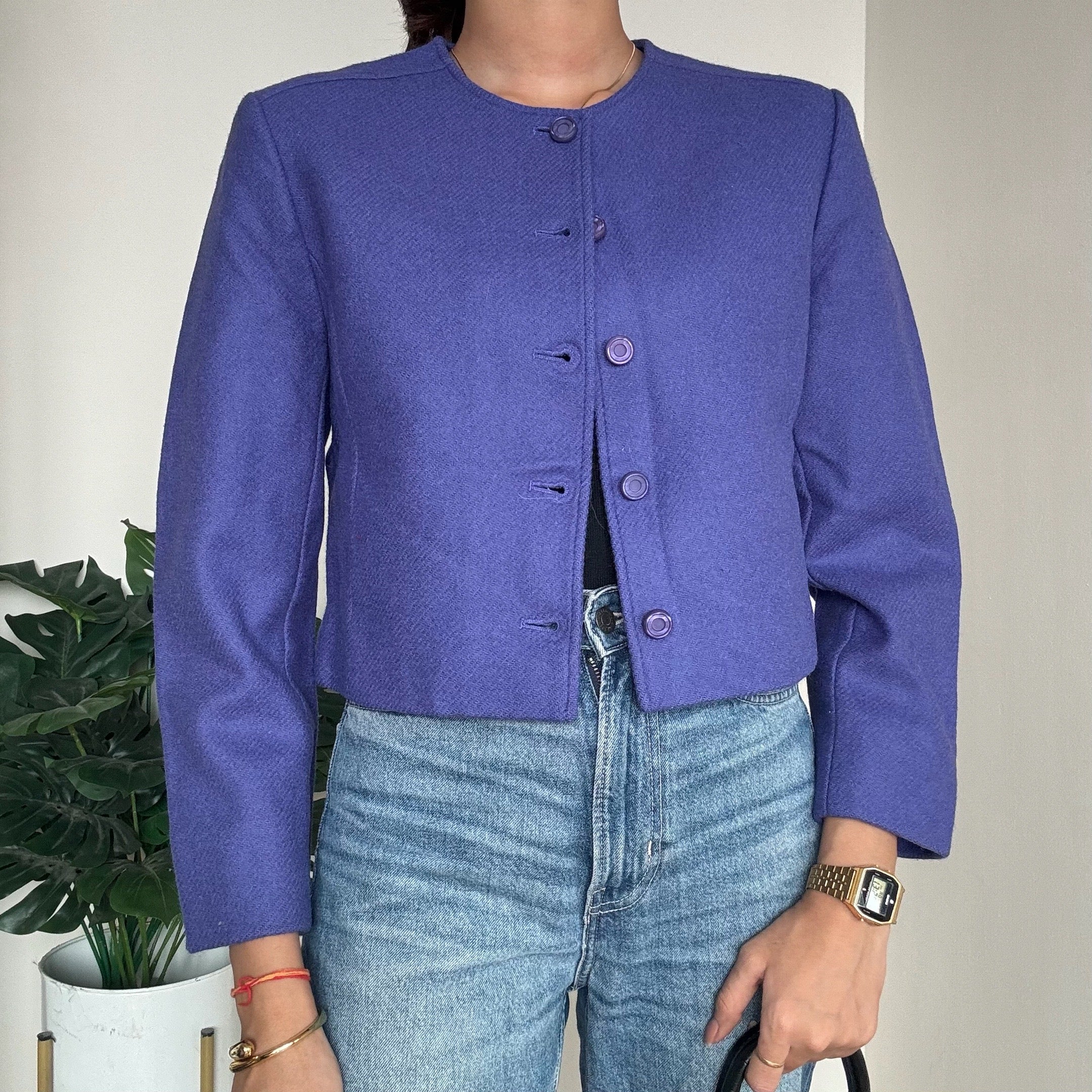 Purple Cropped Blazer- P