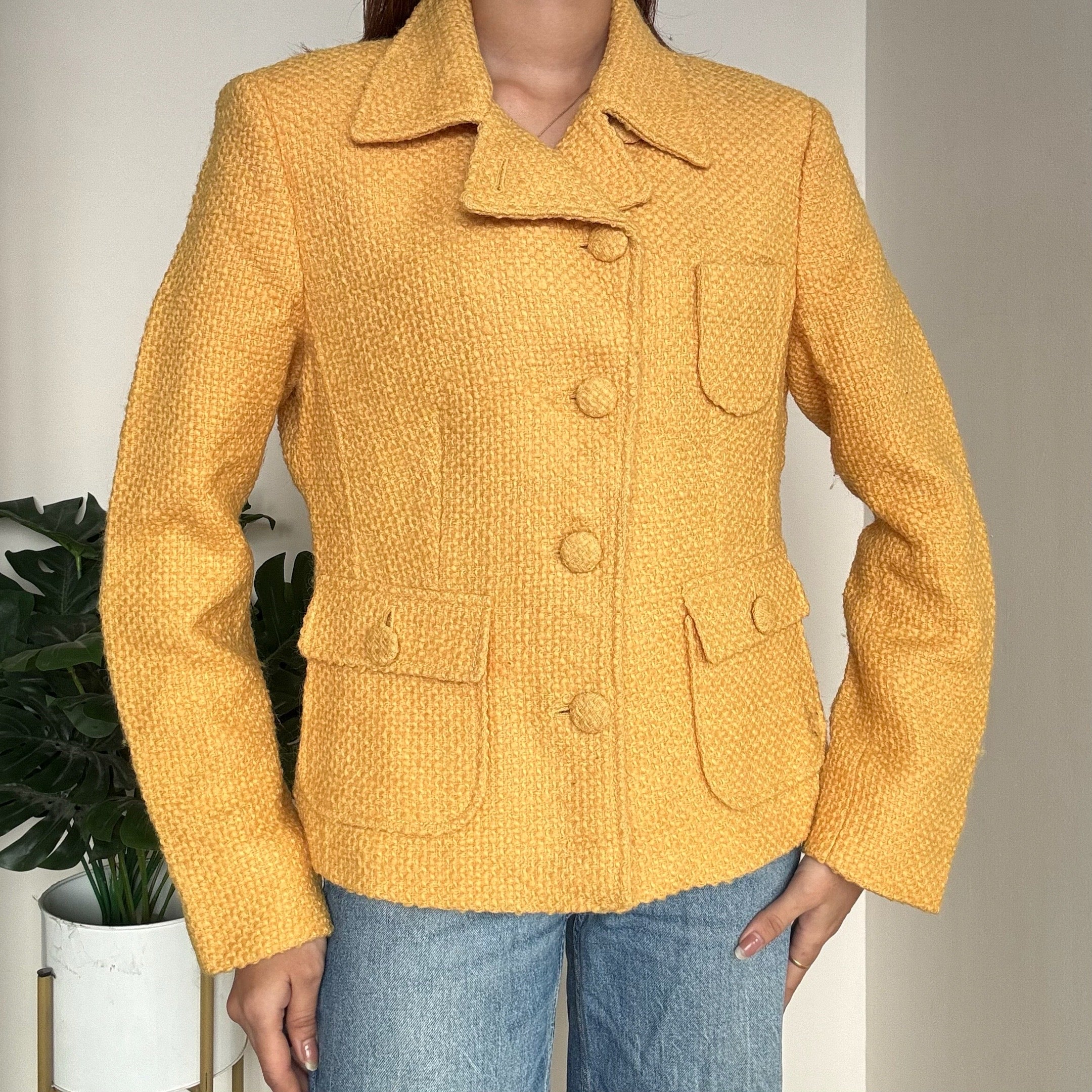 Yellow Tweed Blazer