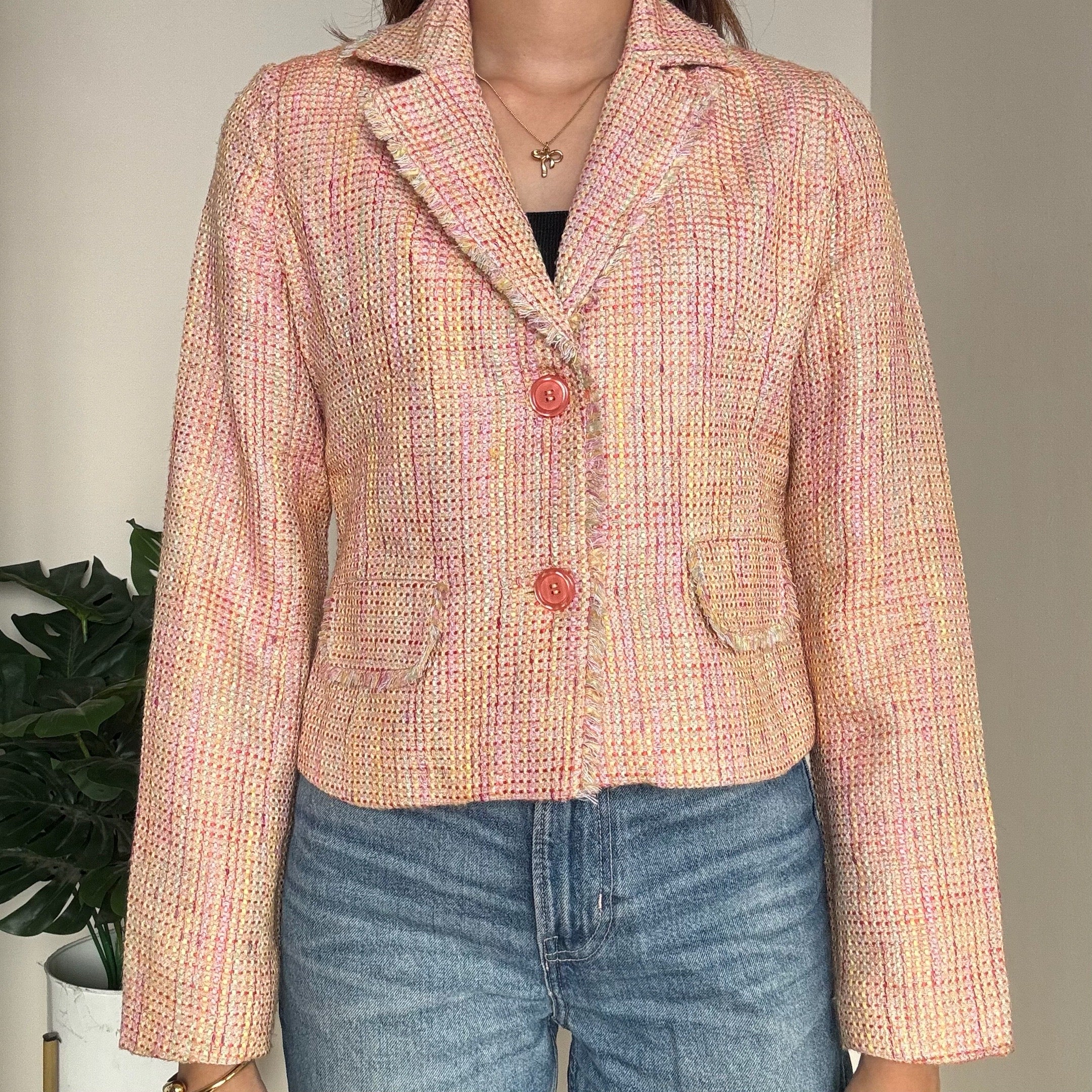 Orange Tweed Blazer - W