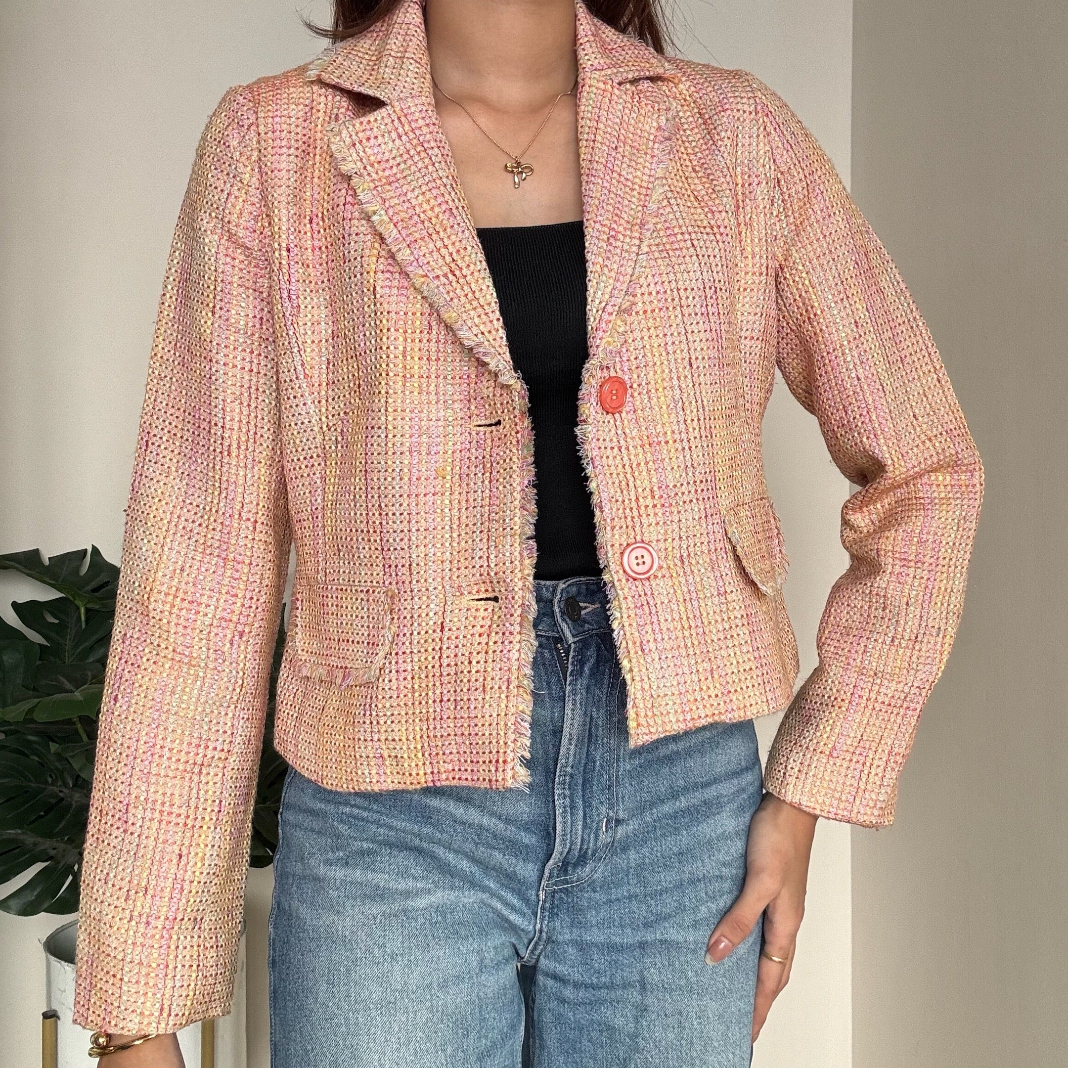 Orange Tweed Blazer - W