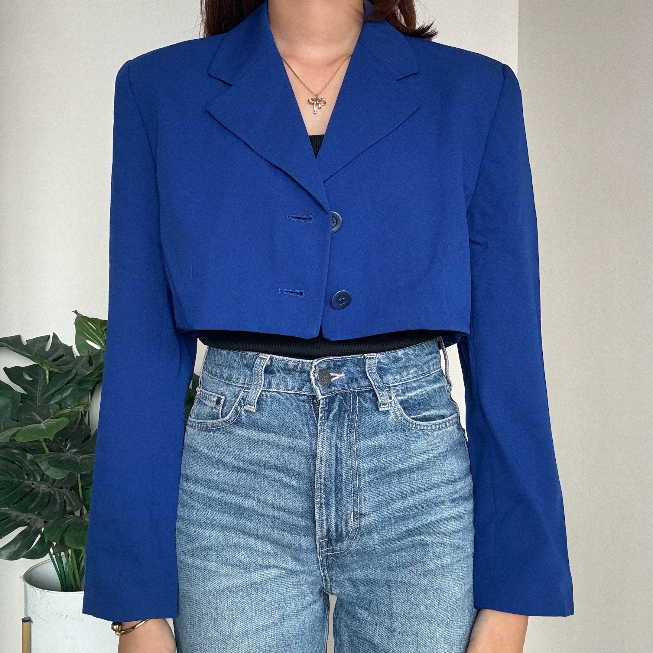 Royal Blue Cropped Blazer - D