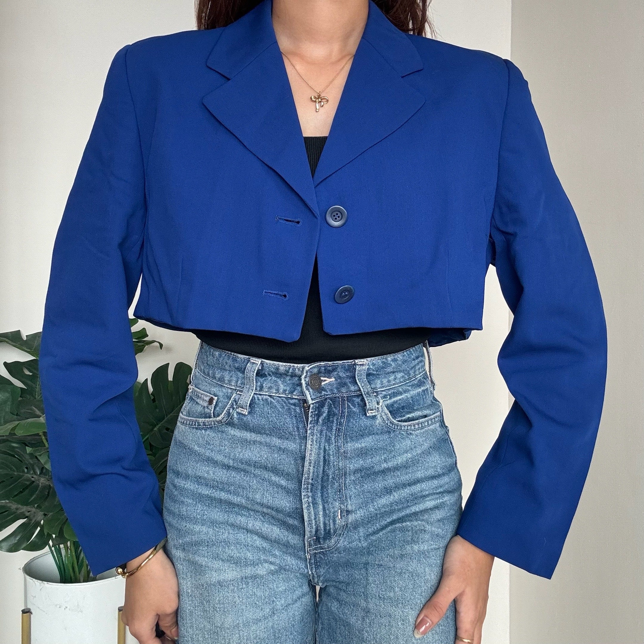 Royal Blue Cropped Blazer - D