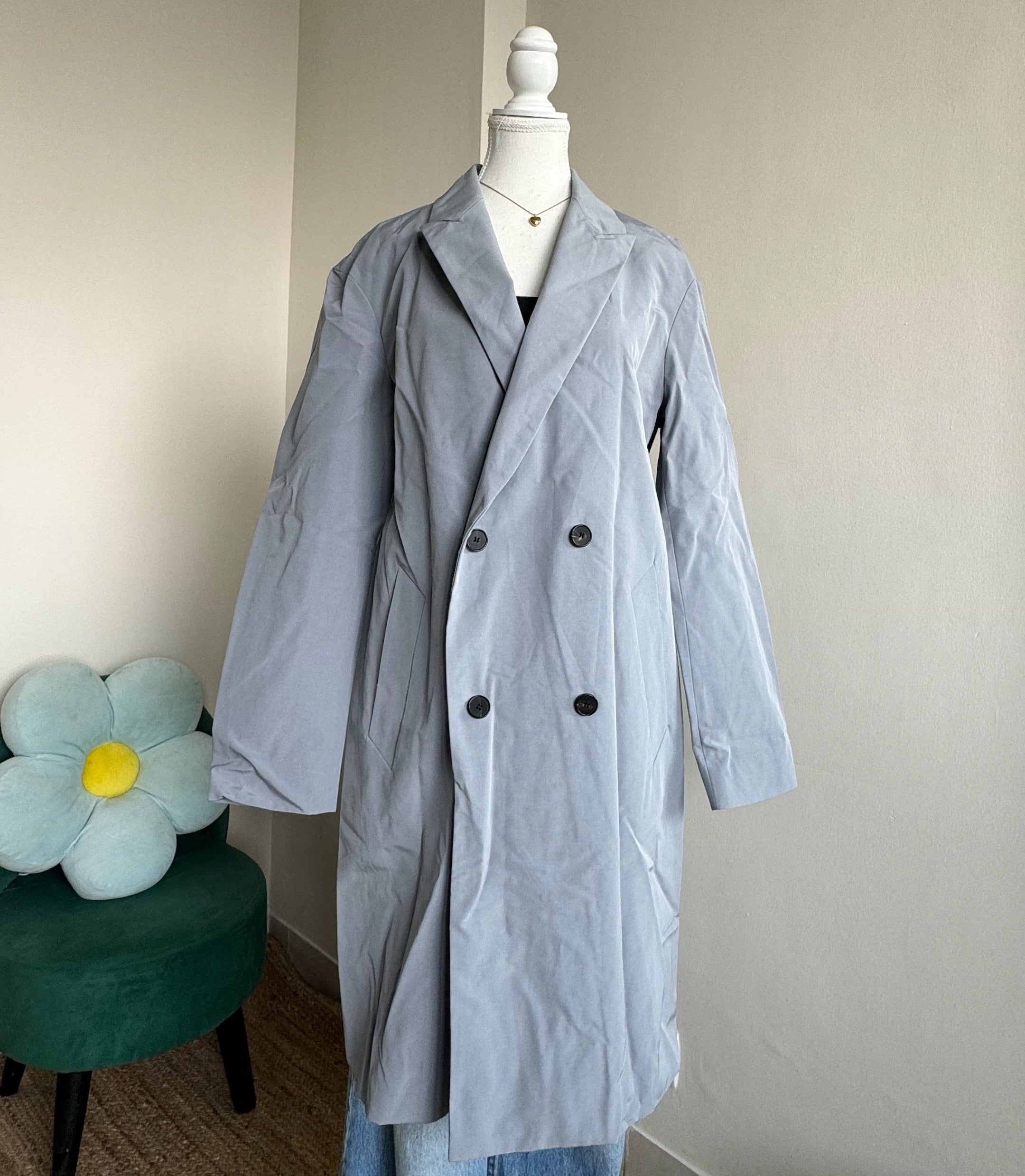 Light Grey Trench Coat - TNGT