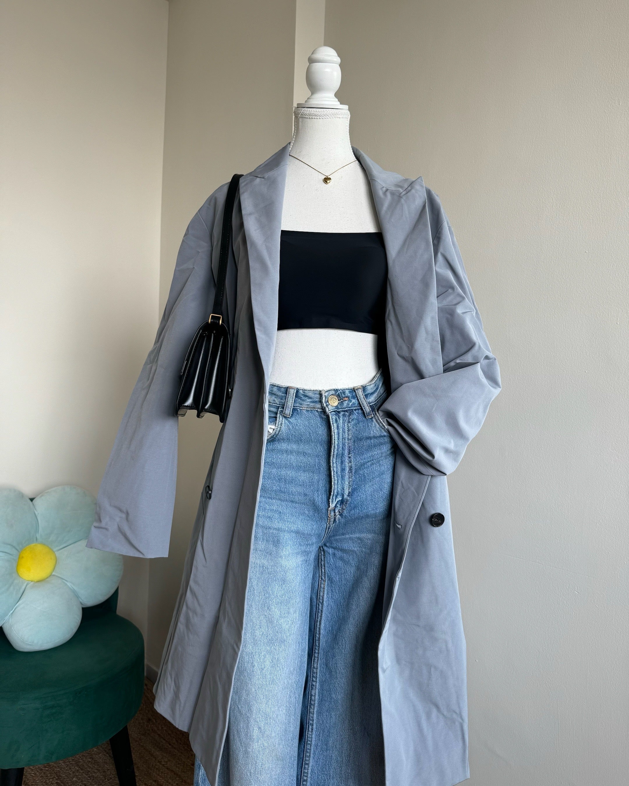 Light Grey Trench Coat - TNGT